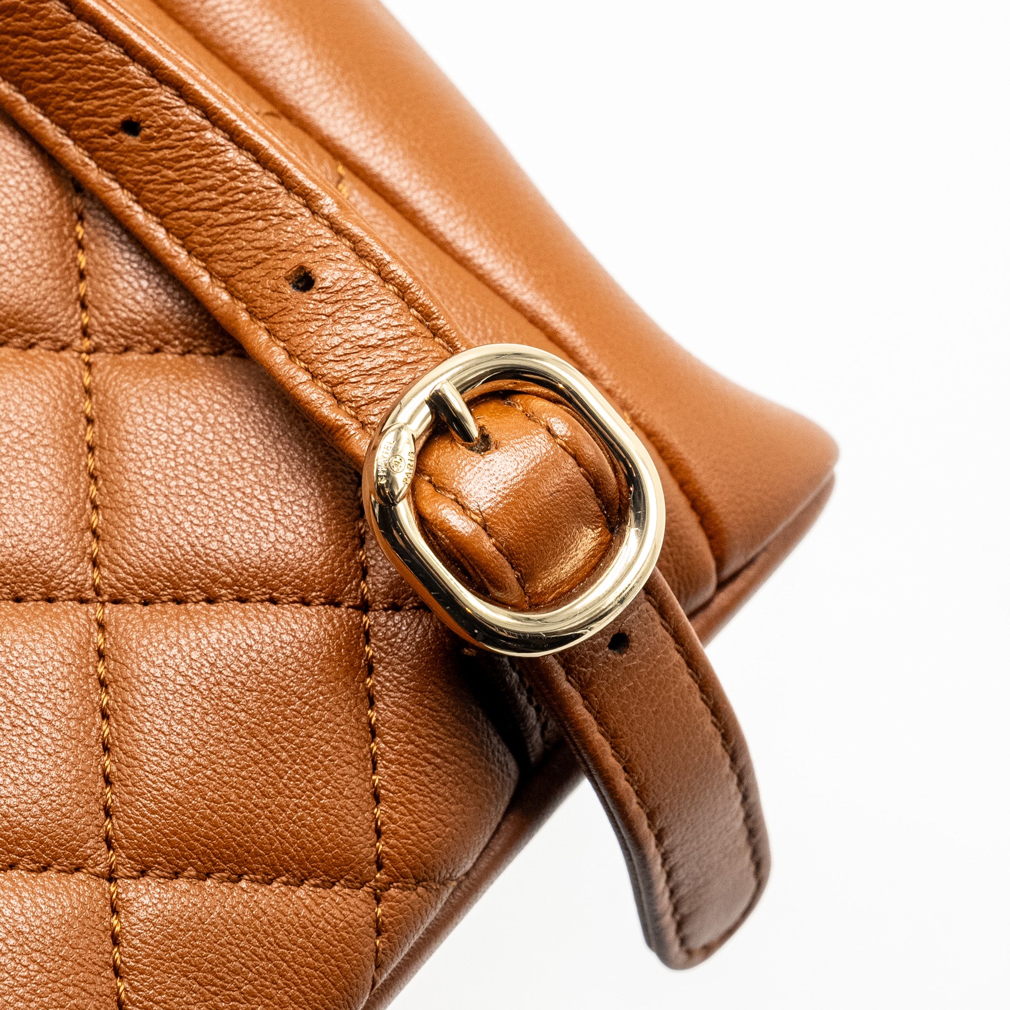 Chanel 23a Triple Pack Backpack Calfskin Caramel LGHW (microchip) - Image 19