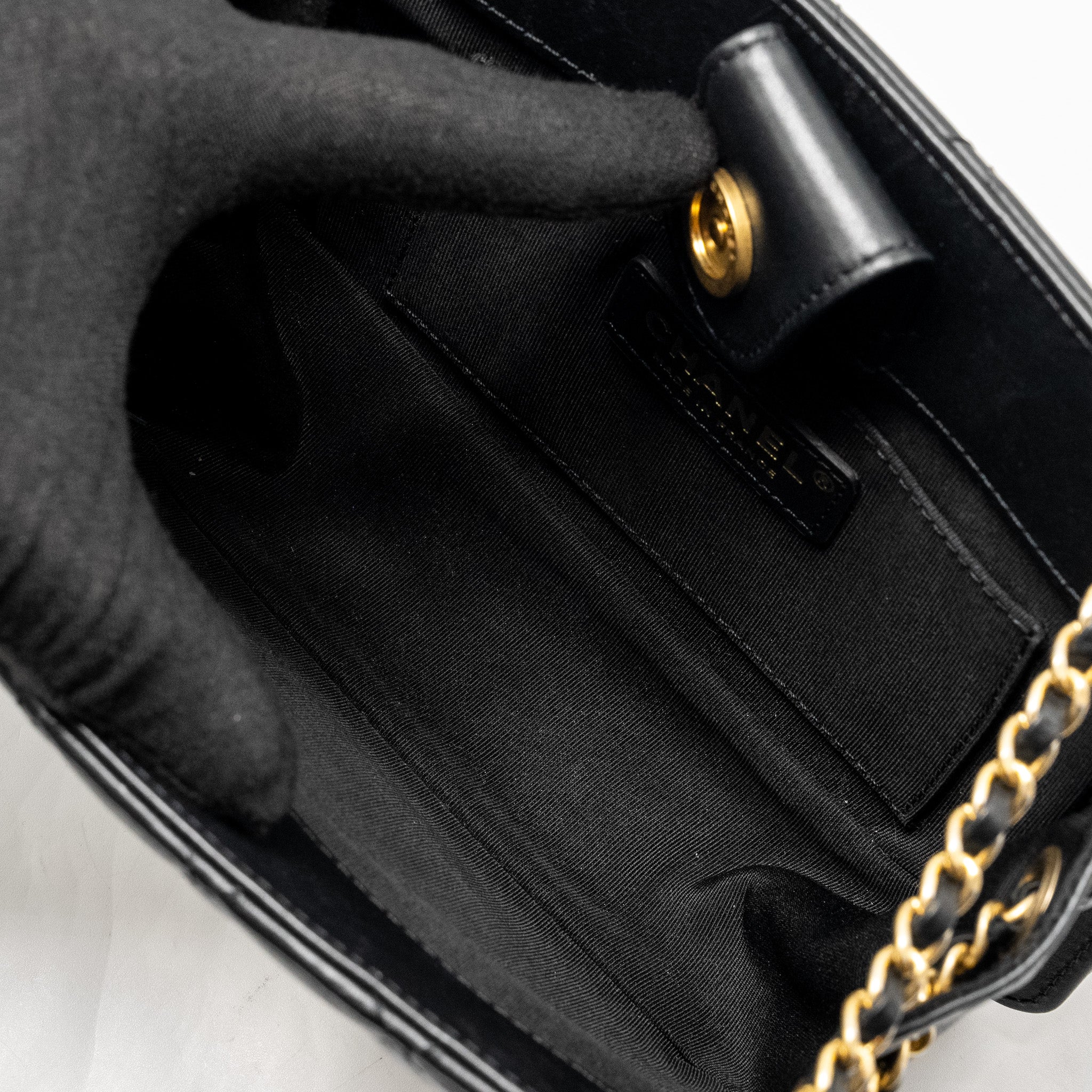 CHANEL Giant CC Logo Mini Tote Bag Lambskin Black GHW - Image 14