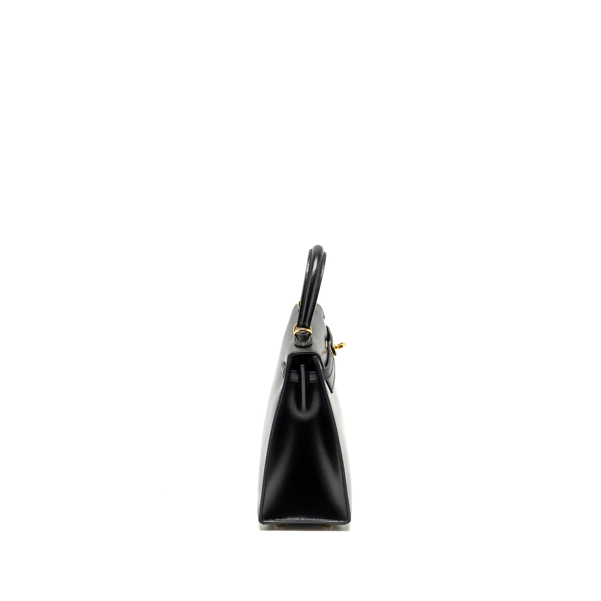Hermes Kelly 25 Box Black GHW Stamp D - Image 3