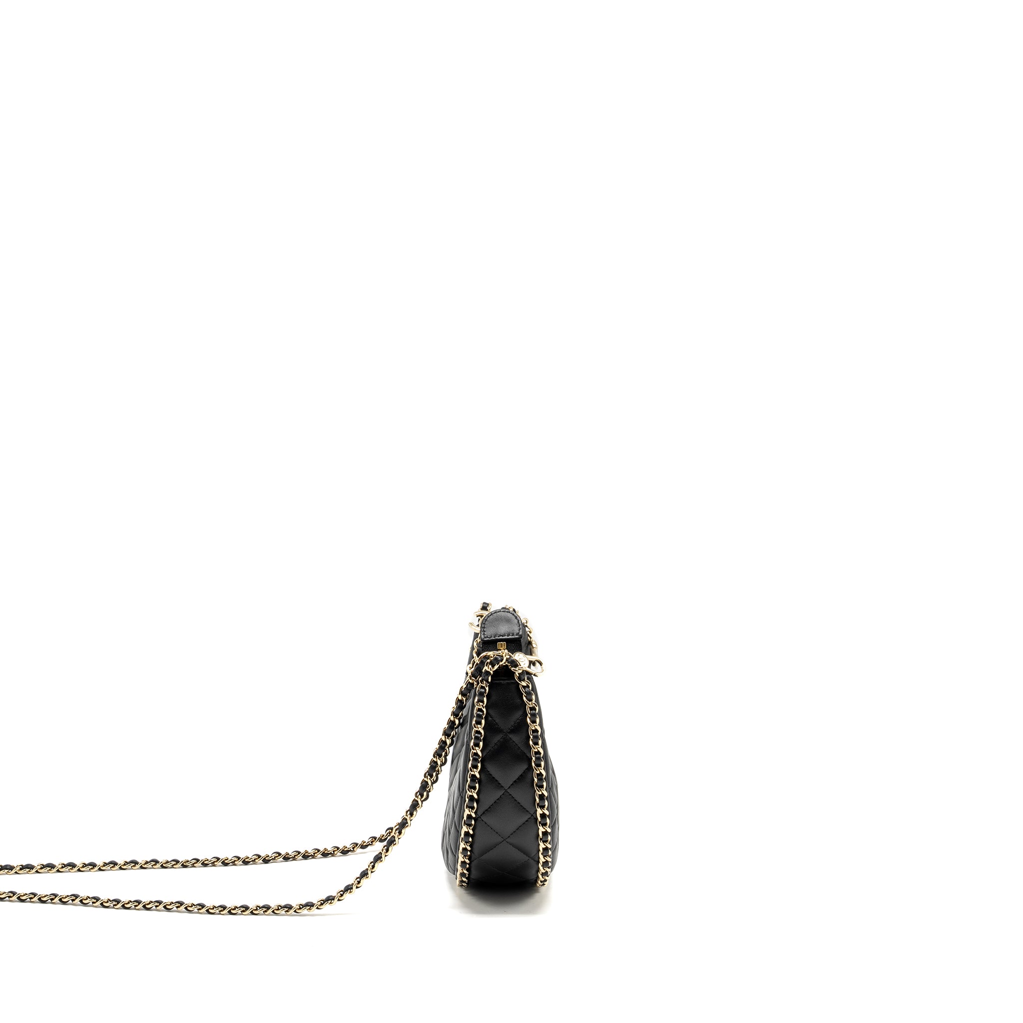 Chanel Small moon Hobo Bag Lambskin Black LGHW (Microchip) - Image 3