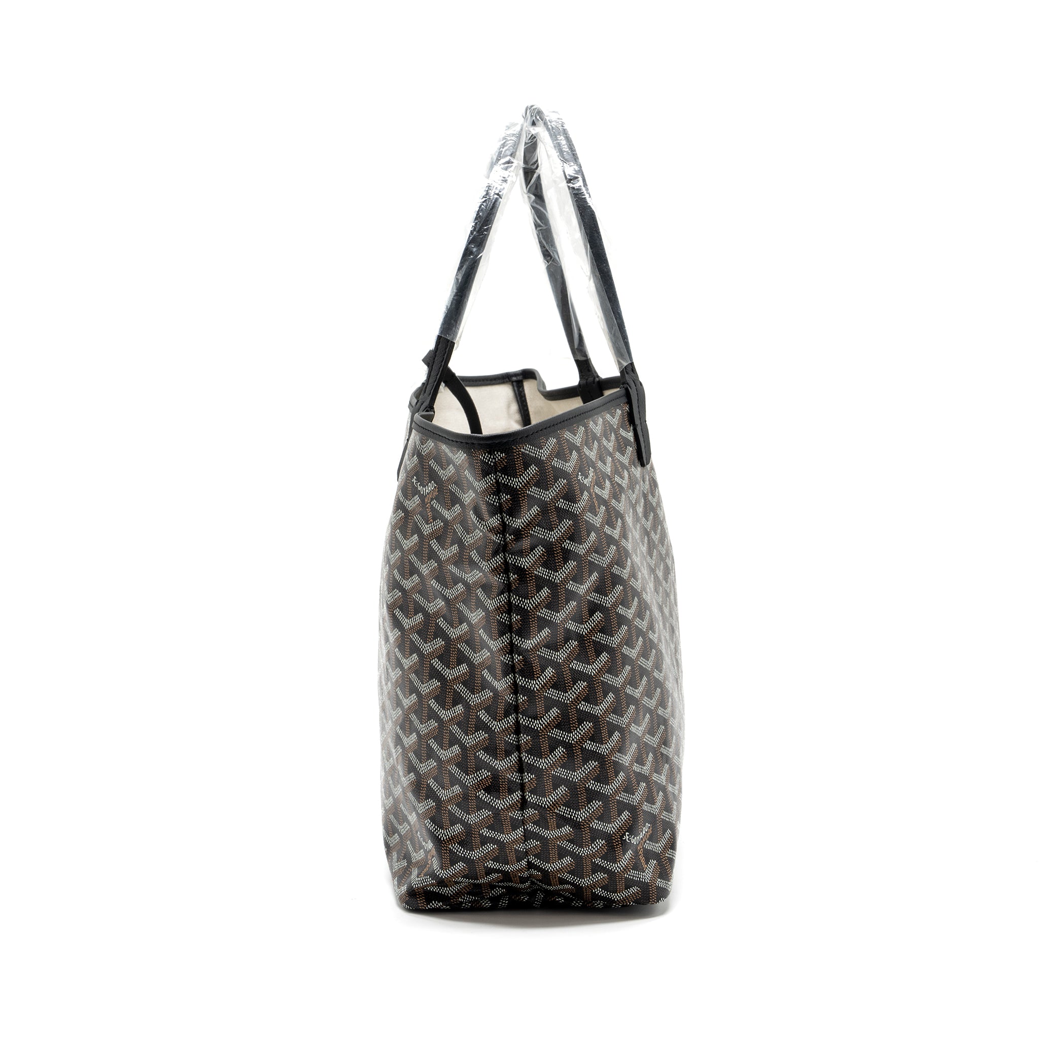 Goyard Saint Louis PM tote bag goyardline canvas / calfskin black SHW - Image 3