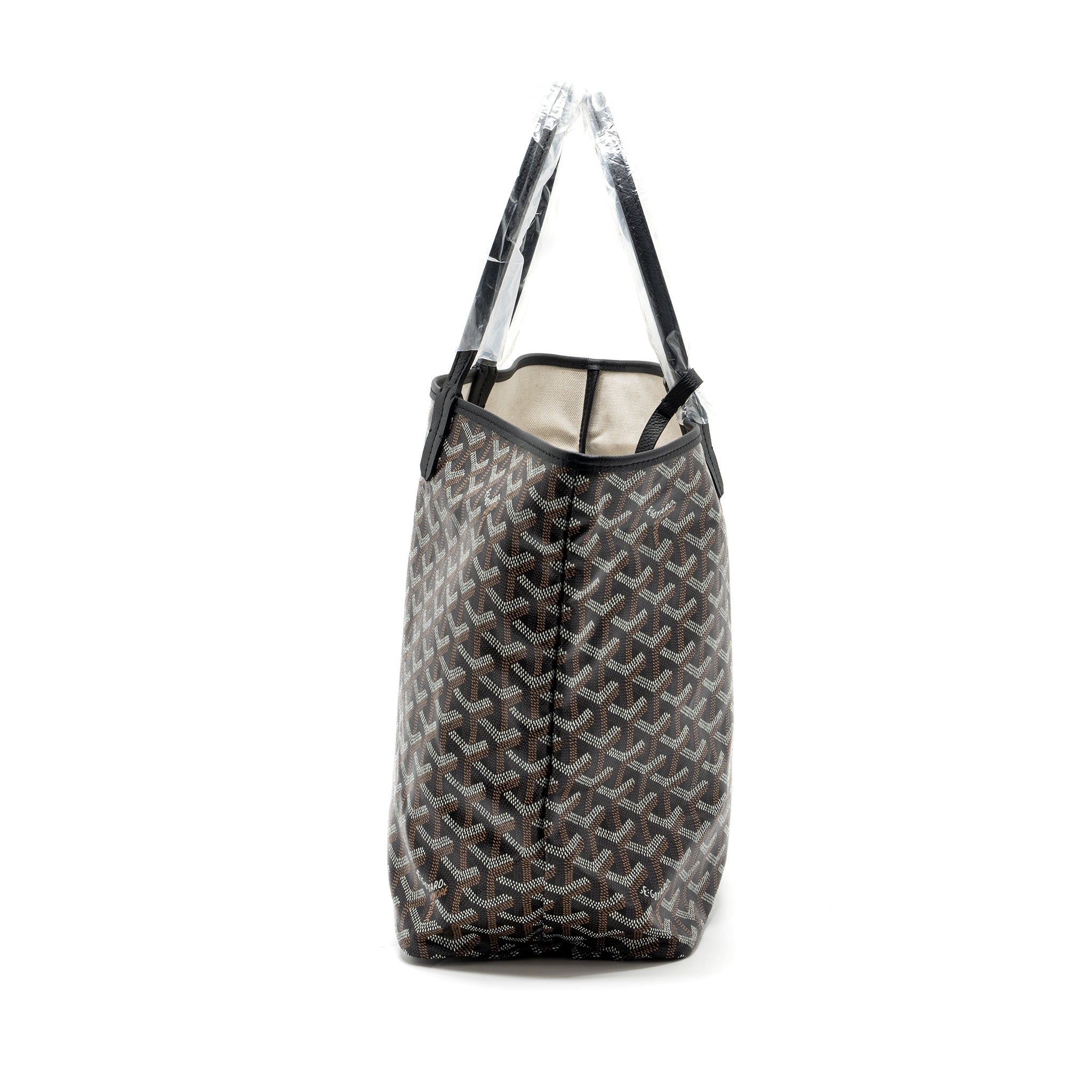 Goyard Saint Louis PM tote bag goyardline canvas / calfskin black SHW - Image 4