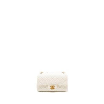 Chanel 22C pearl crush mini rectangular flap bag lambskin white GHW (microchip)