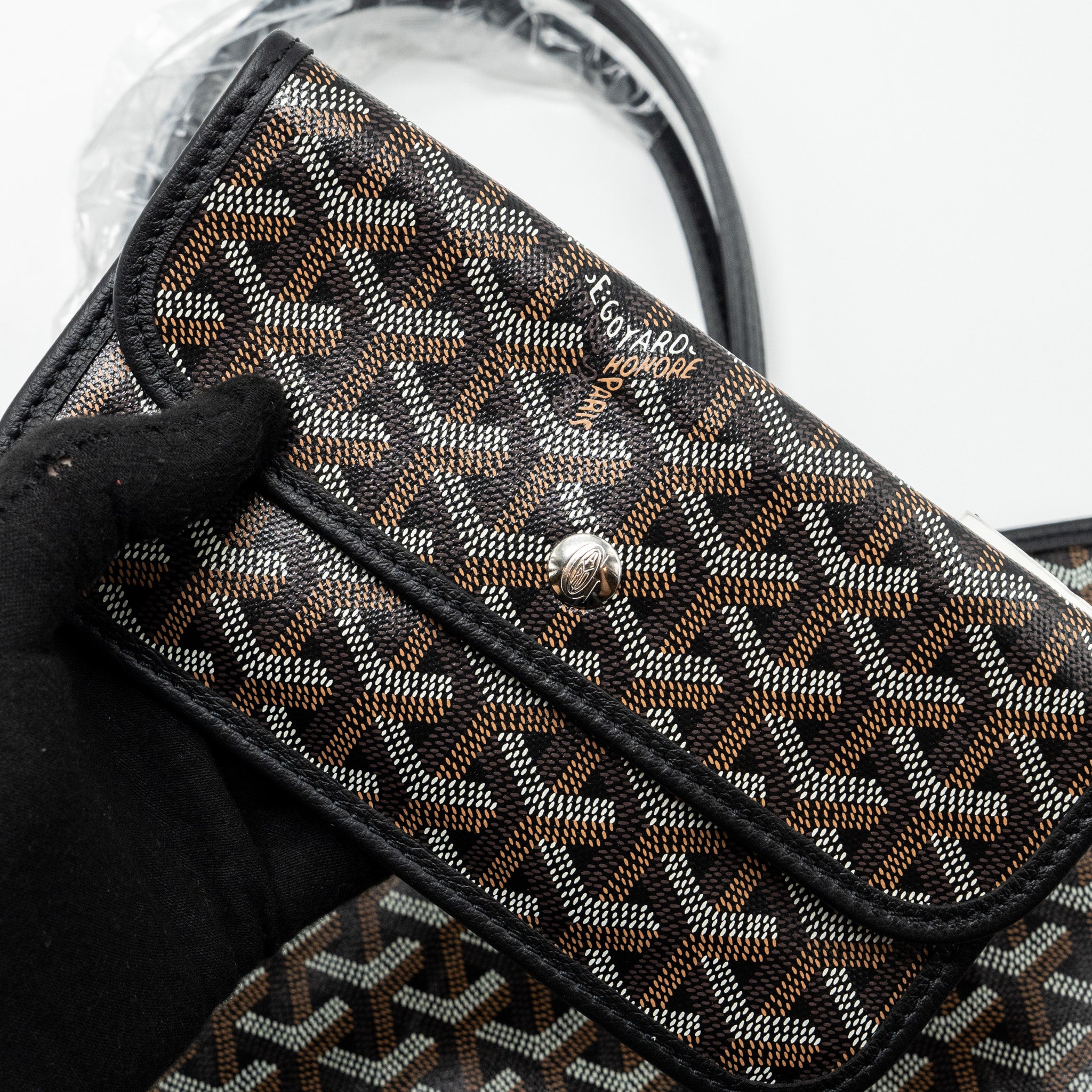 Goyard Saint Louis PM tote bag goyardline canvas / calfskin black SHW - Image 11