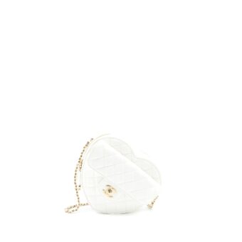 Chanel 22s Heart Bag Lambskin White LGHW (Microchip)