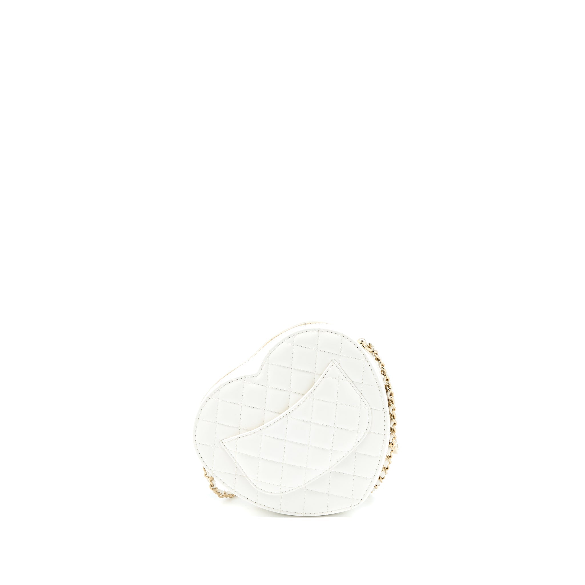 Chanel 22s Heart Bag Lambskin White LGHW (Microchip) - Image 2