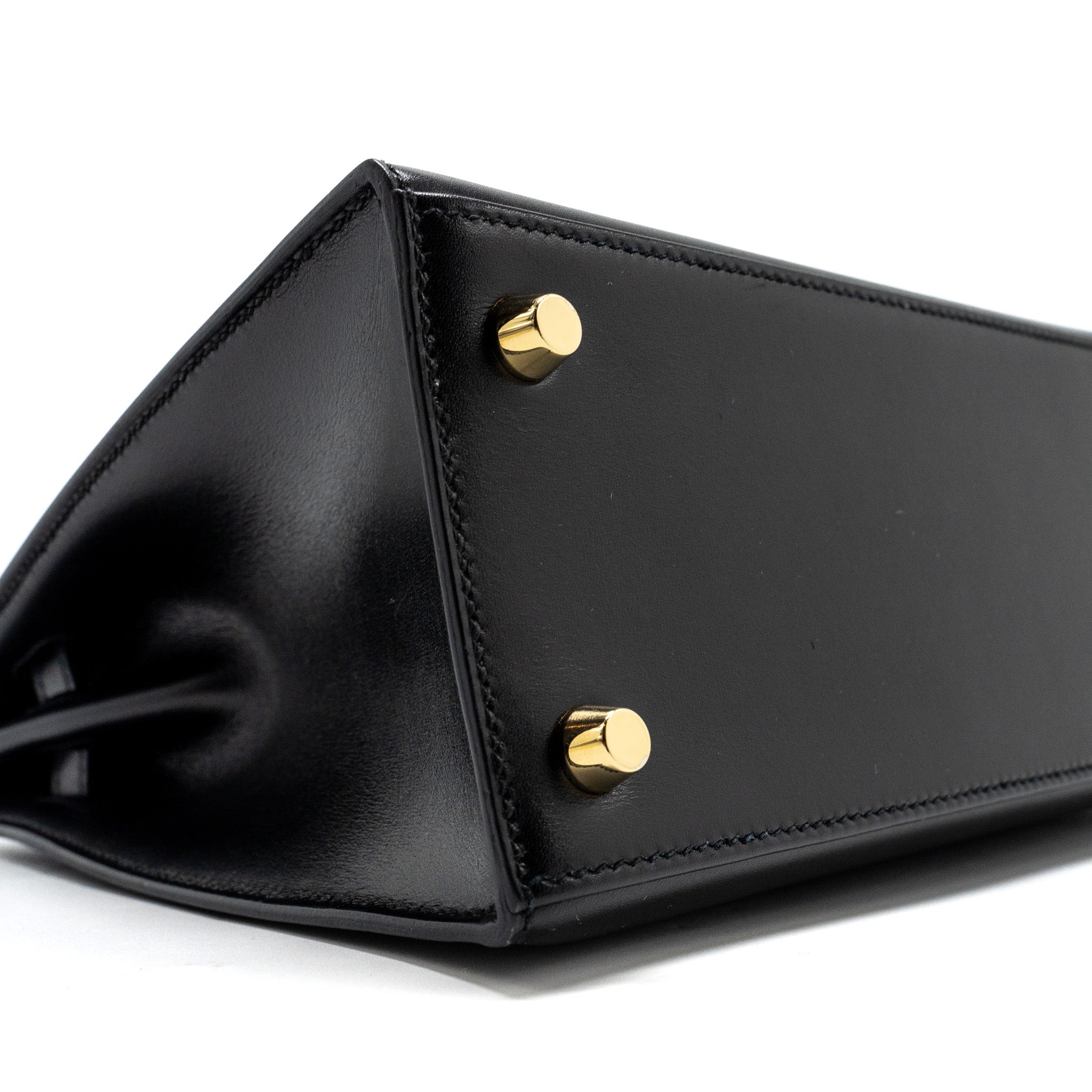 Hermes Kelly 25 Box Black GHW Stamp D - Image 7