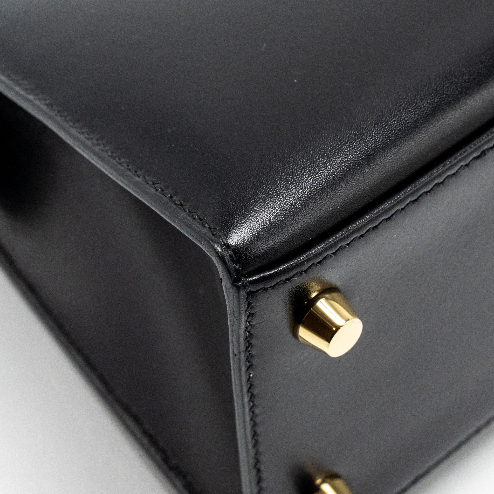 Hermes Kelly 25 Box Black GHW Stamp D - Image 9