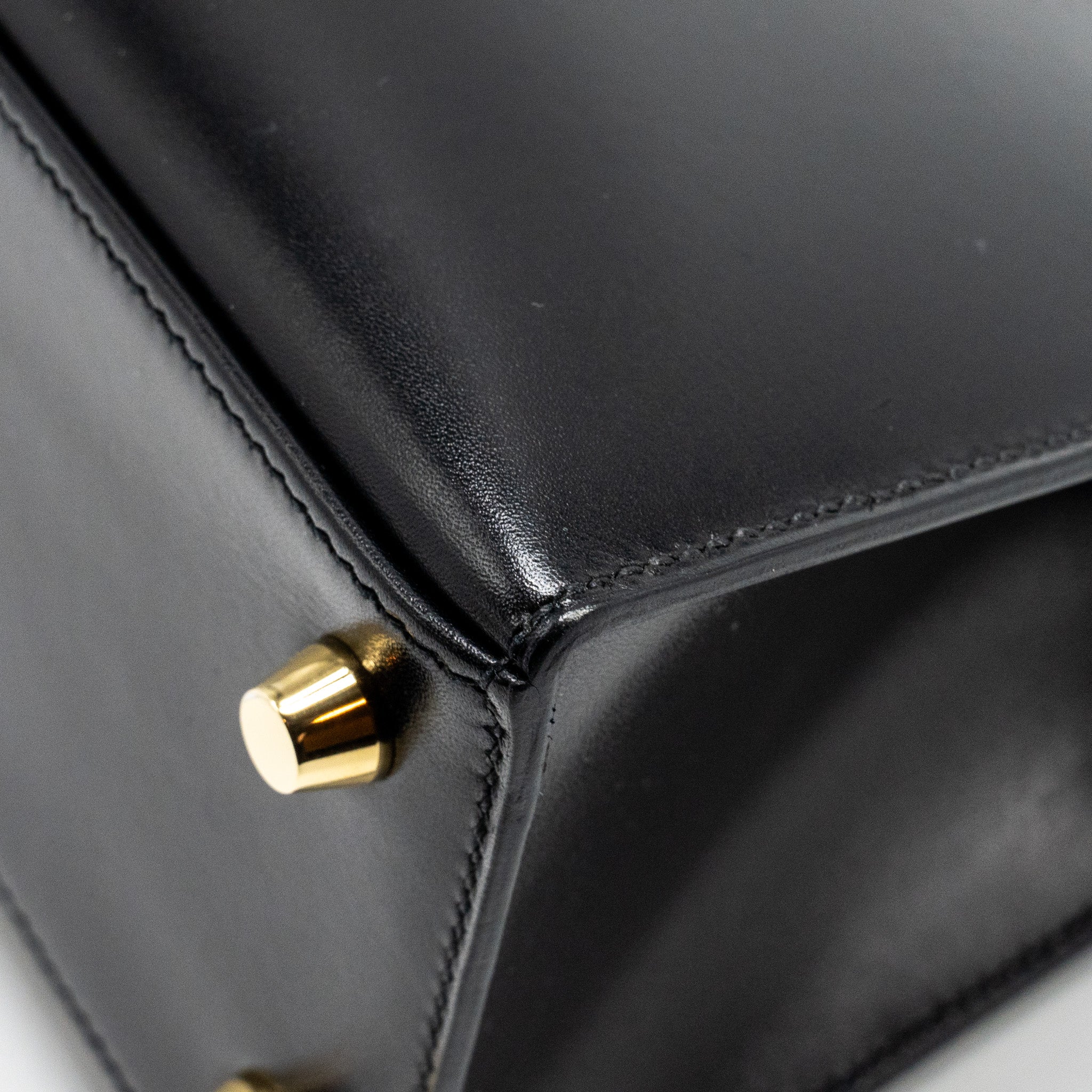 Hermes Kelly 25 Box Black GHW Stamp D - Image 10