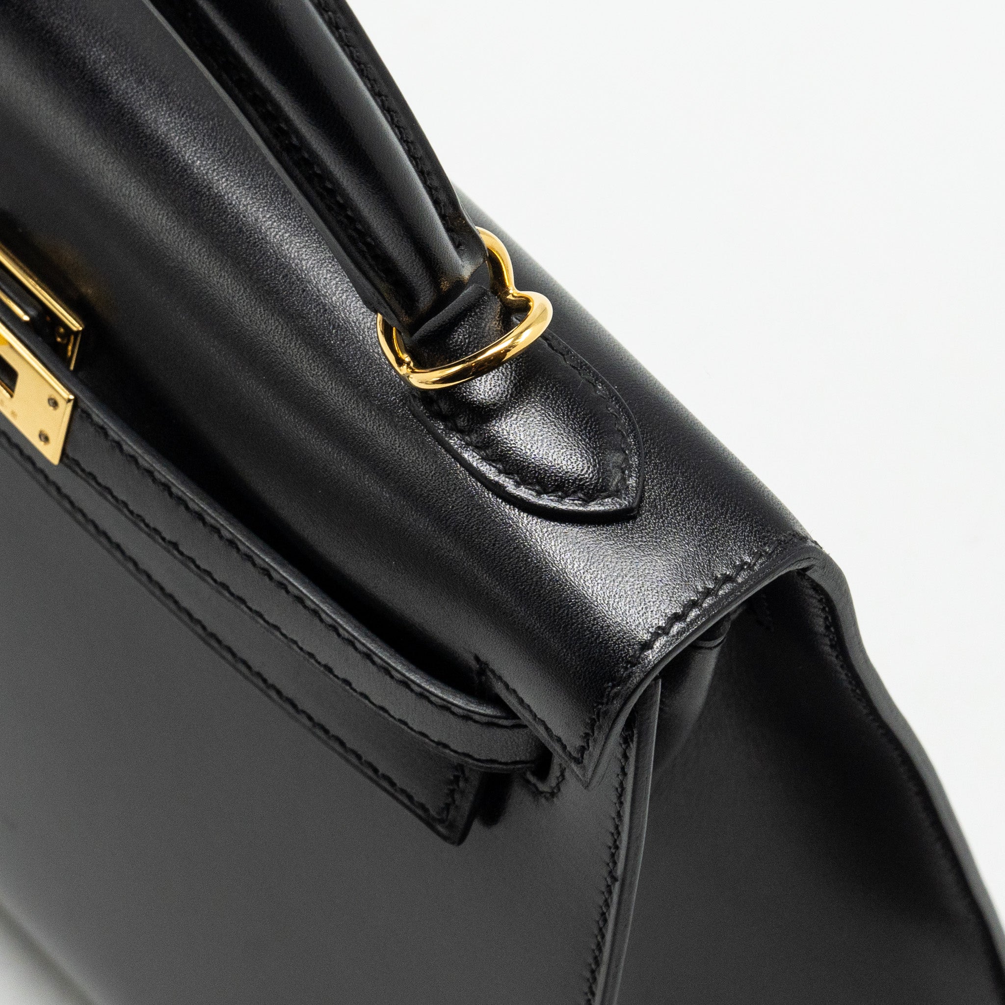 Hermes Kelly 25 Box Black GHW Stamp D - Image 13