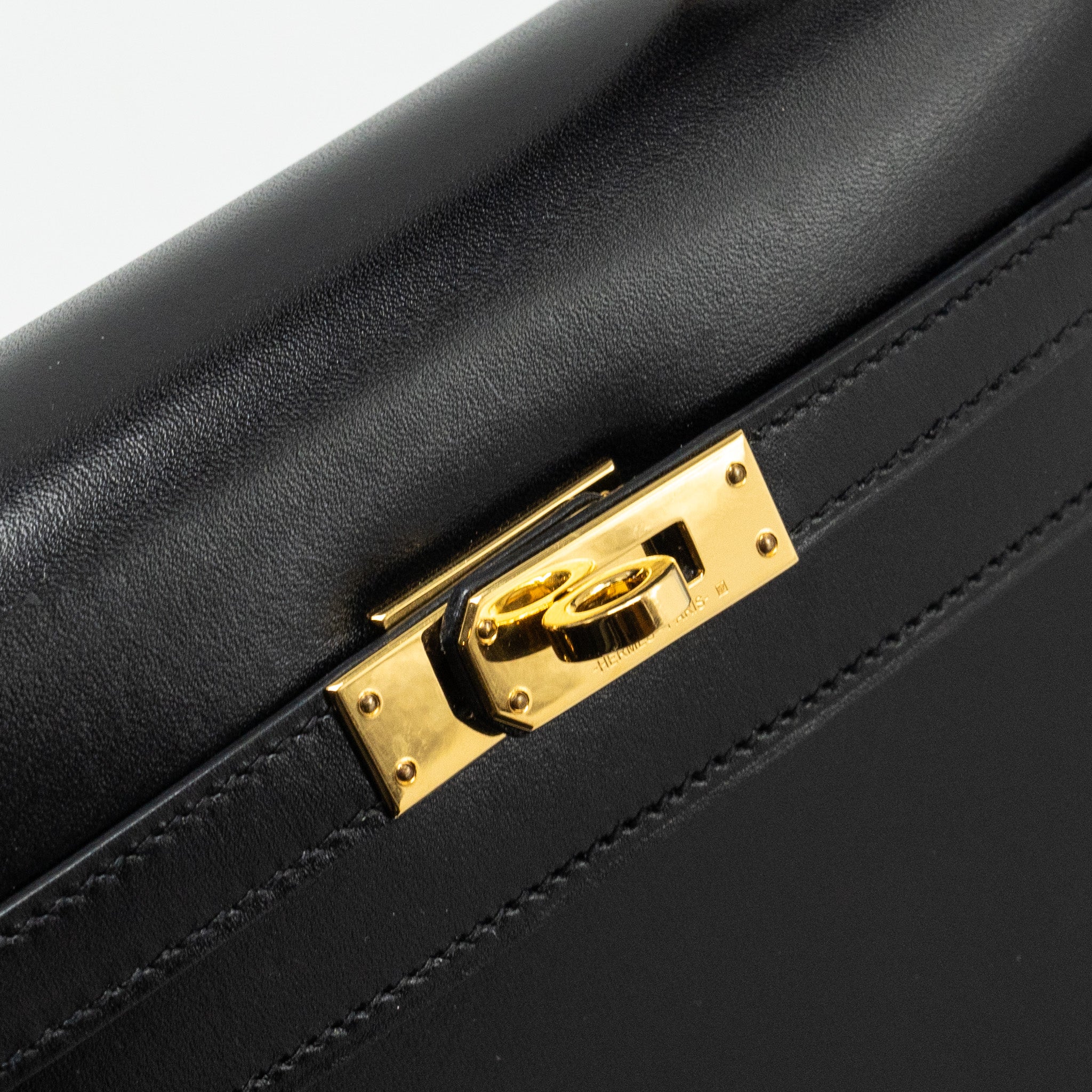 Hermes Kelly 25 Box Black GHW Stamp D - Image 16