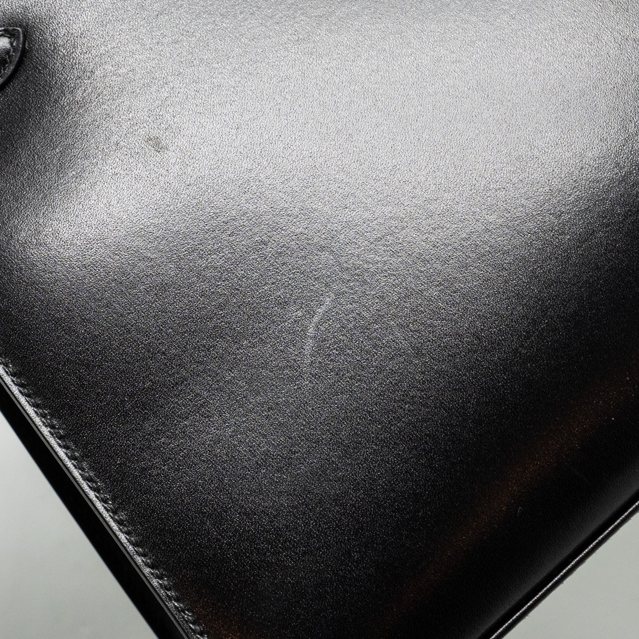Hermes Kelly 25 Box Black GHW Stamp D - Image 18