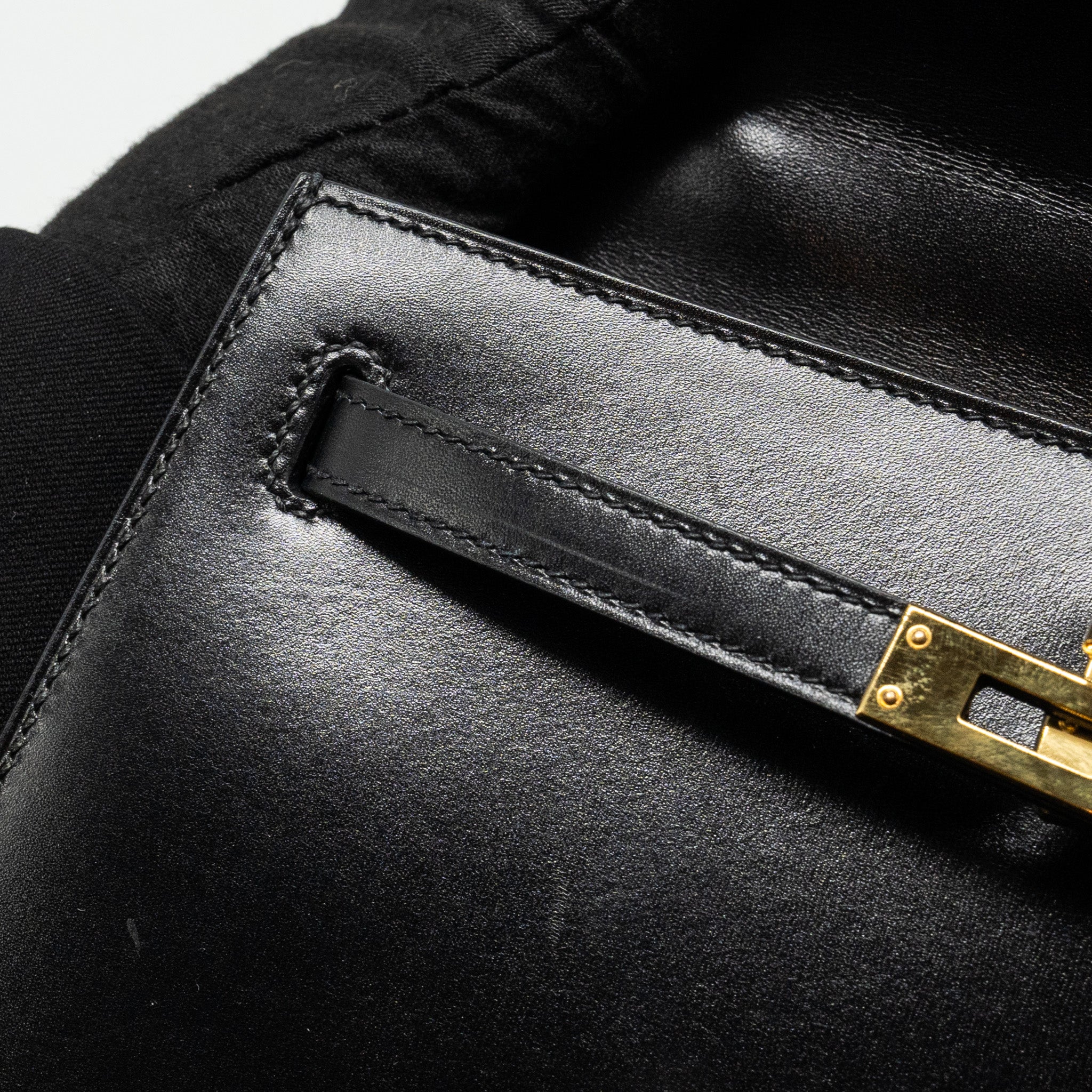 Hermes Kelly 25 Box Black GHW Stamp D - Image 20