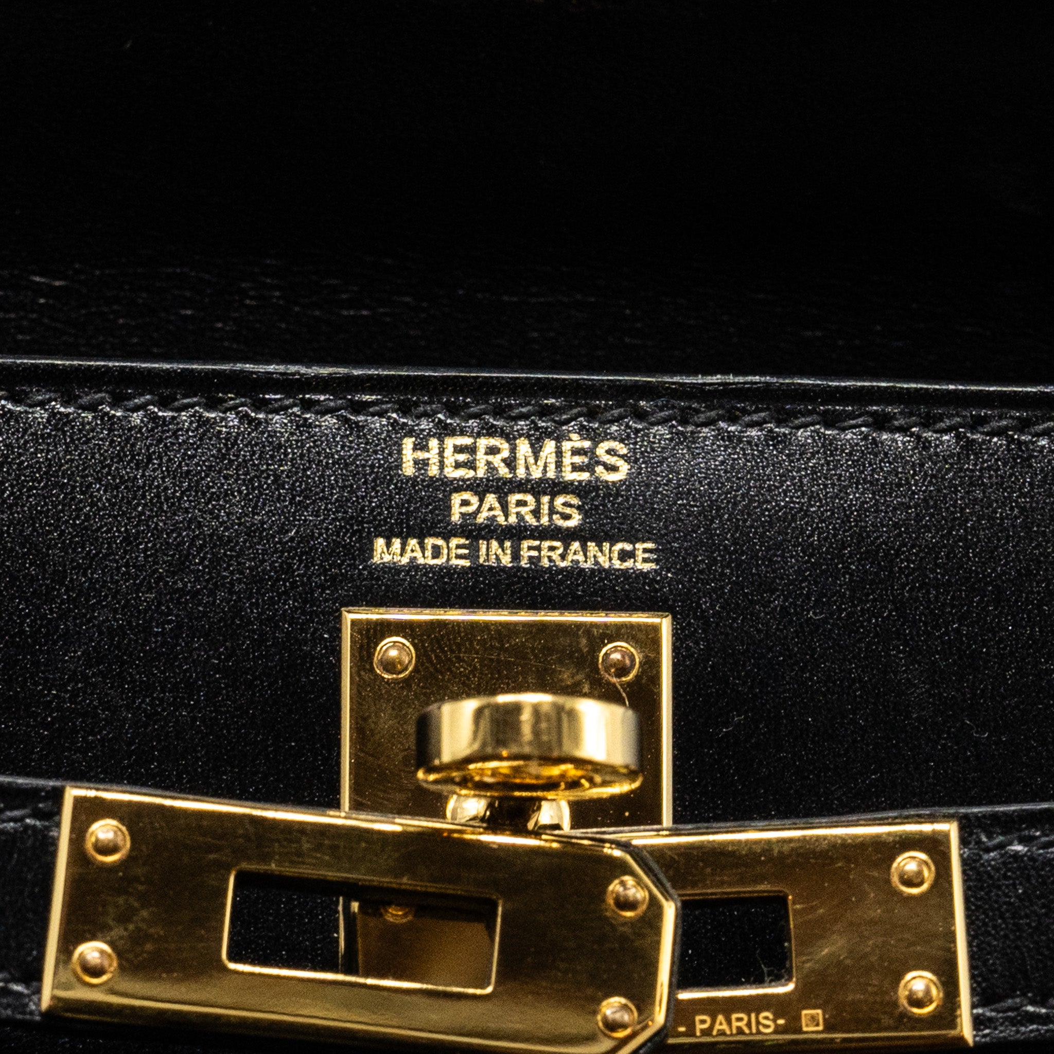 Hermes Kelly 25 Box Black GHW Stamp D - Image 21