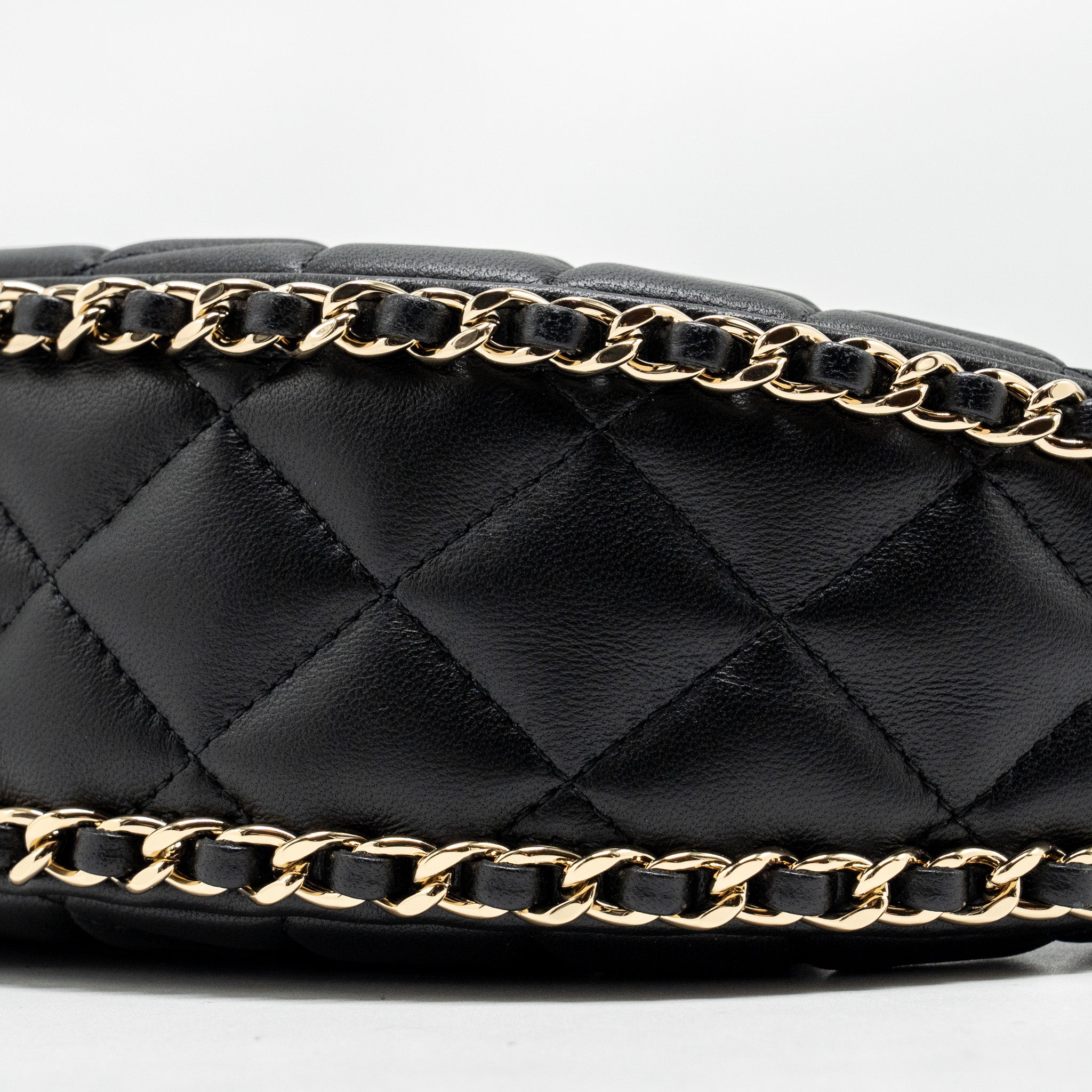 Chanel Small moon Hobo Bag Lambskin Black LGHW (Microchip) - Image 7