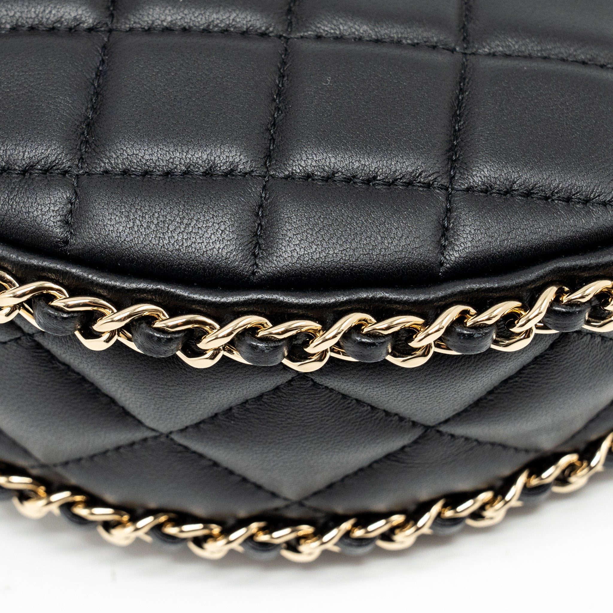 Chanel Small moon Hobo Bag Lambskin Black LGHW (Microchip) - Image 8