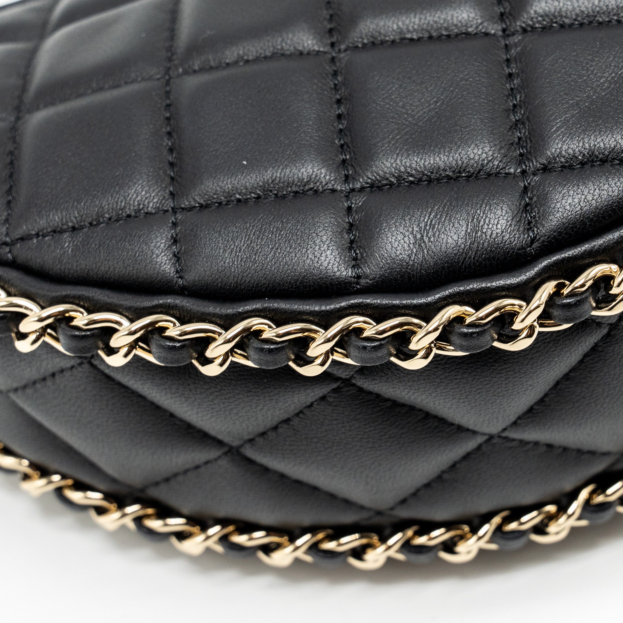 Chanel Small moon Hobo Bag Lambskin Black LGHW (Microchip) - Image 9