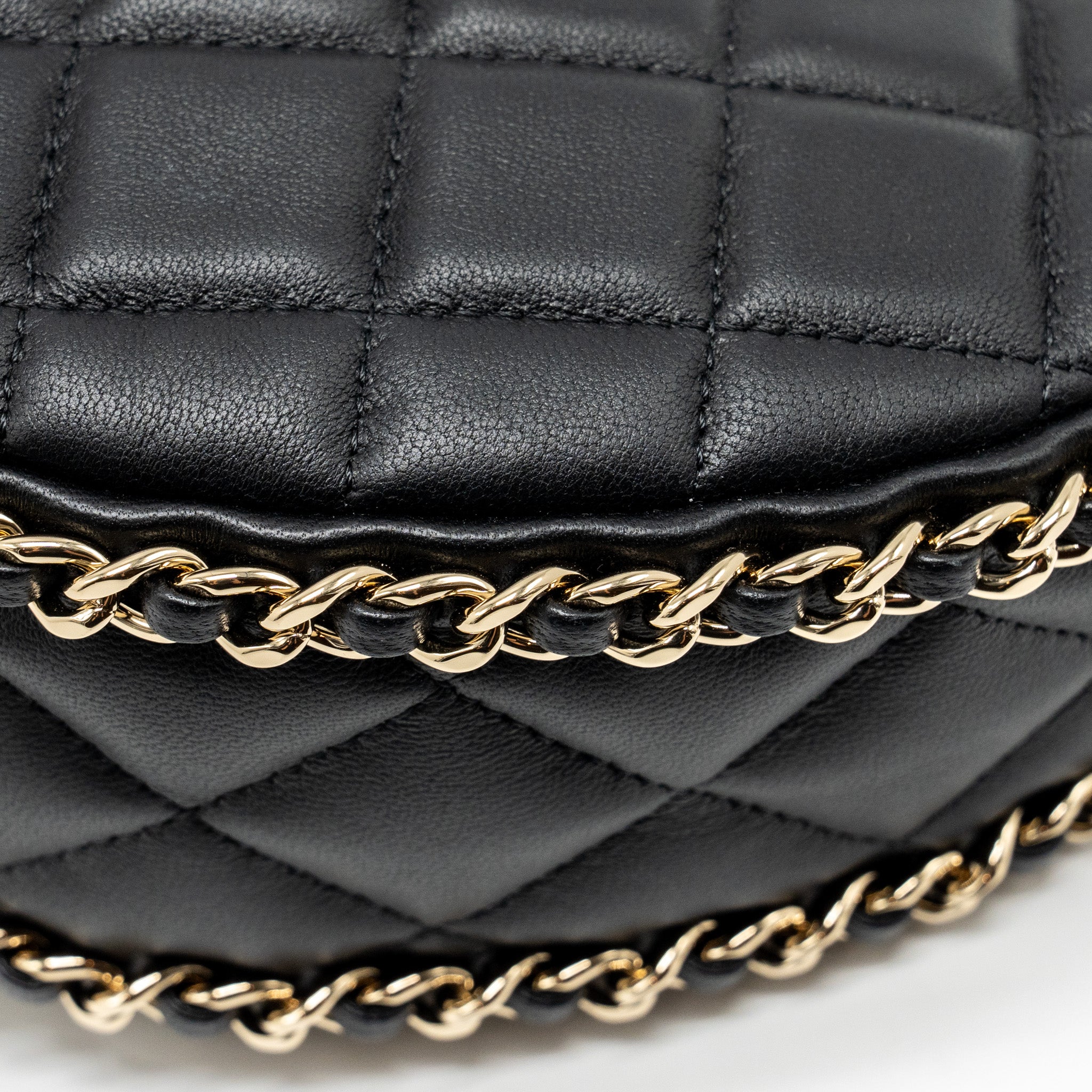 Chanel Small moon Hobo Bag Lambskin Black LGHW (Microchip) - Image 10