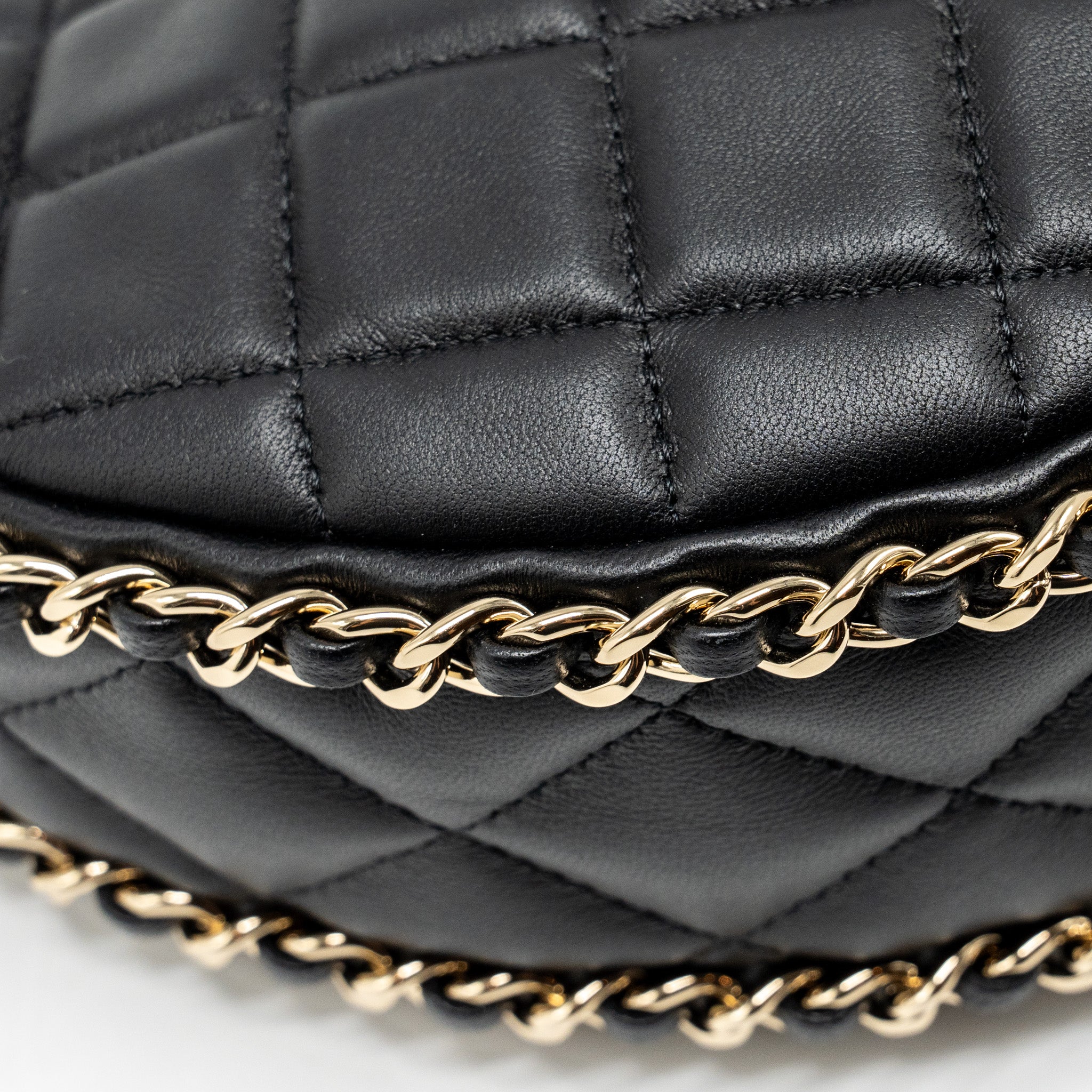 Chanel Small moon Hobo Bag Lambskin Black LGHW (Microchip) - Image 11