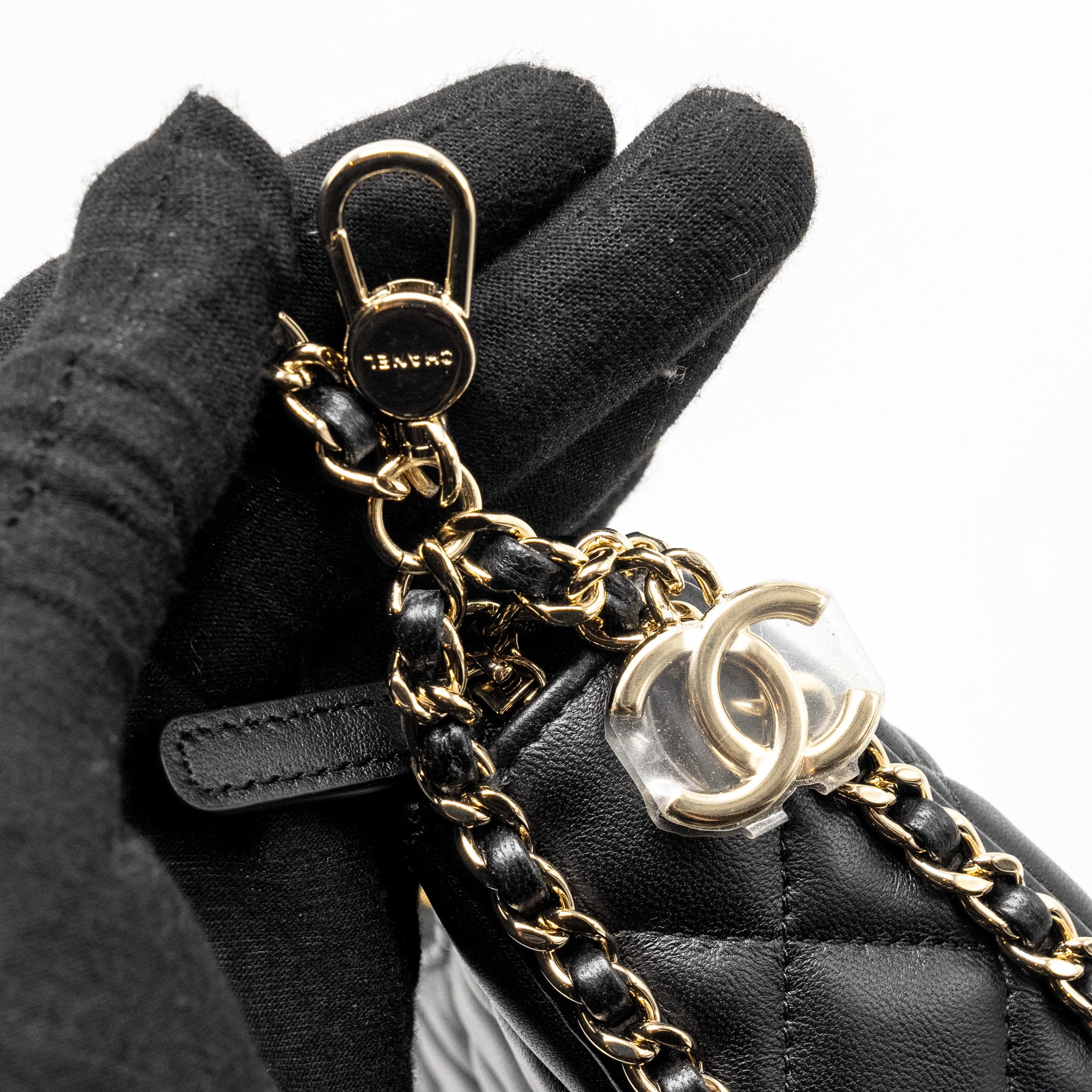 Chanel Small moon Hobo Bag Lambskin Black LGHW (Microchip) - Image 12