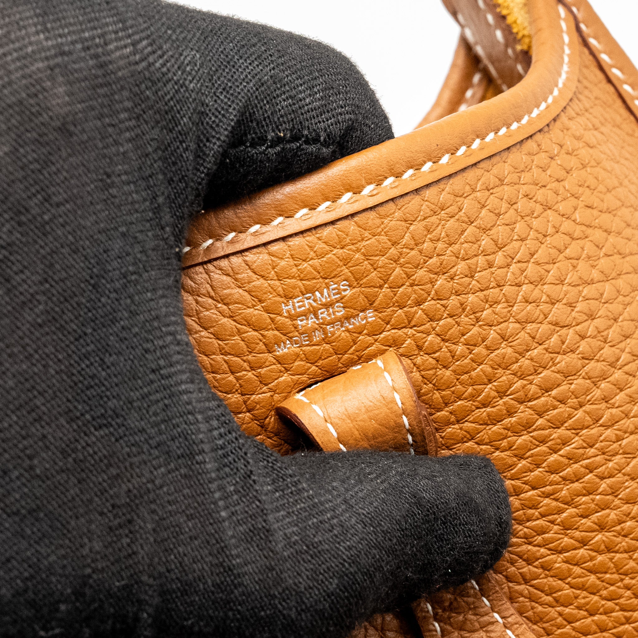 Hermes Mini Evelyn Clemence Gold SHW Stamp B - Image 12