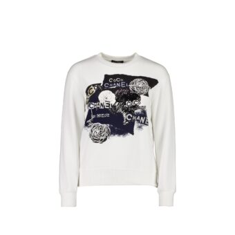 Chanel Size XS Coco Chanel Graffiti Sweatshirt White/Black
