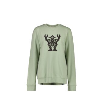 Hermes Size L Robert Sweatshirt with leather Light Green
