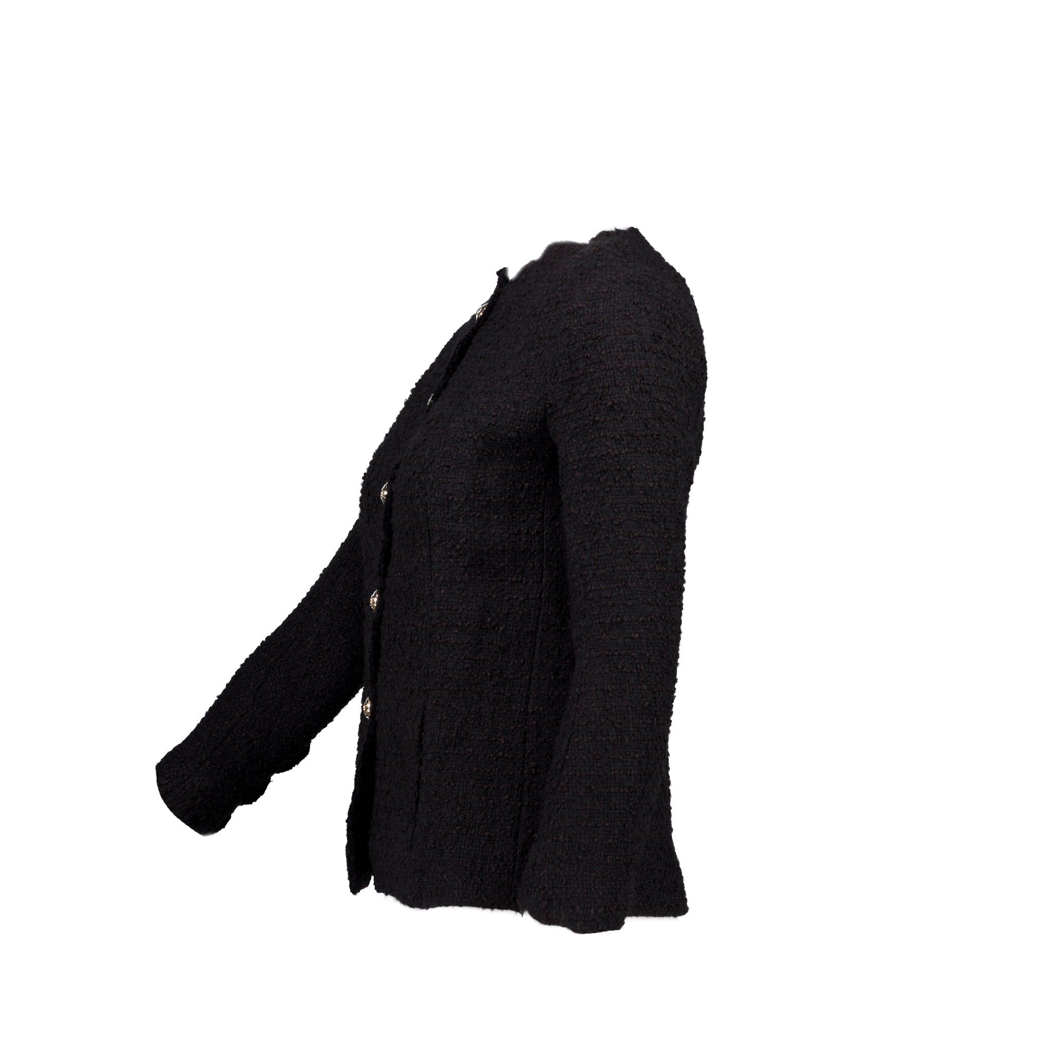 Chanel 20k Size 34 Jacket Wool/Silk Black - Image 3