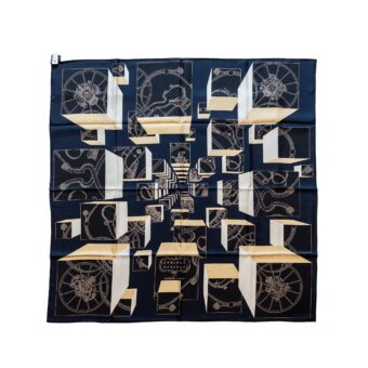 Hermes 90CM silk scarf springs springs multicolour black / navy/ white / beige