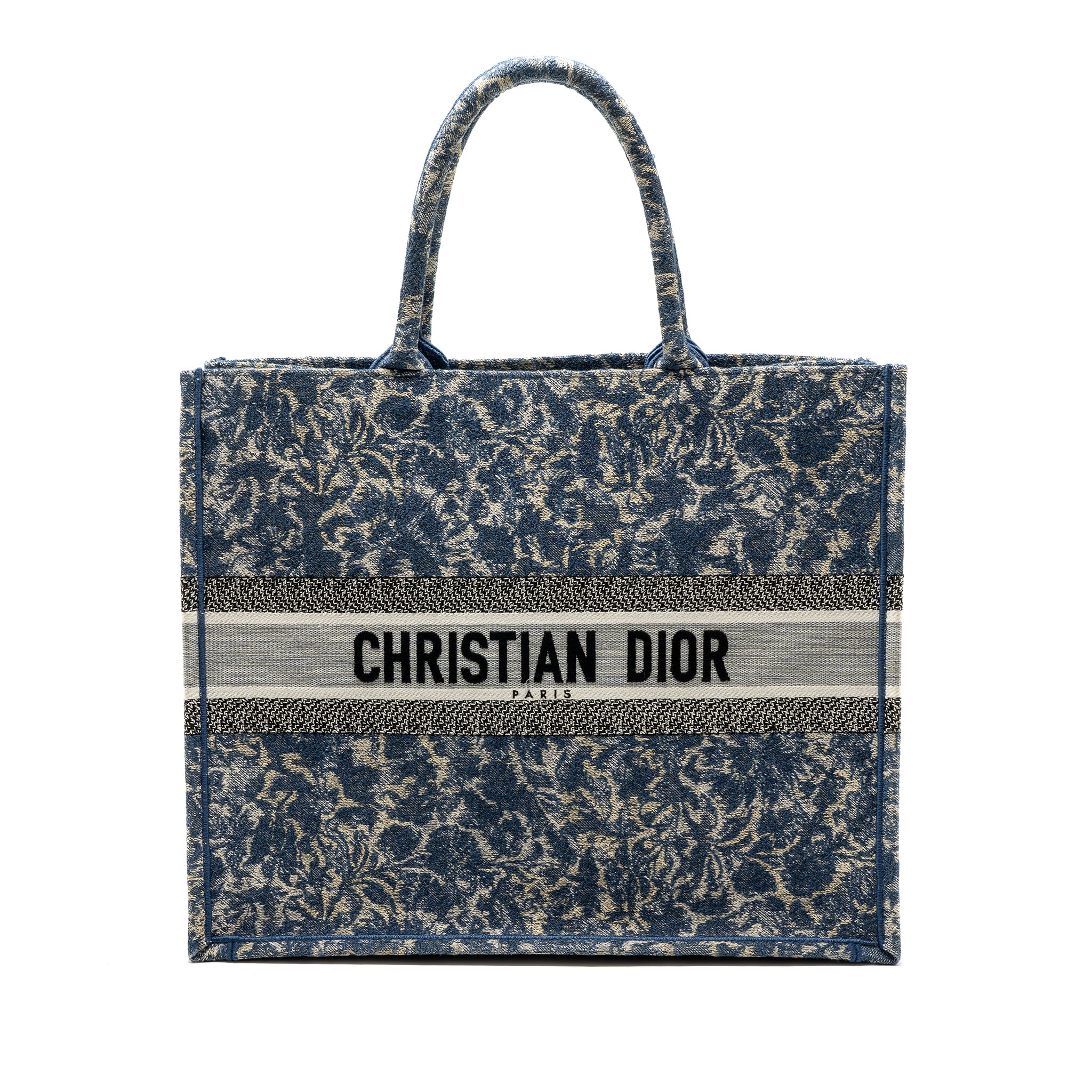 Dior large book tote limited print canvas blue/ grey/ multicolour