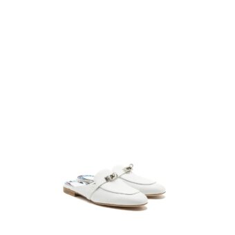 Hermes Size 38 OZ Mule Blanc SHW