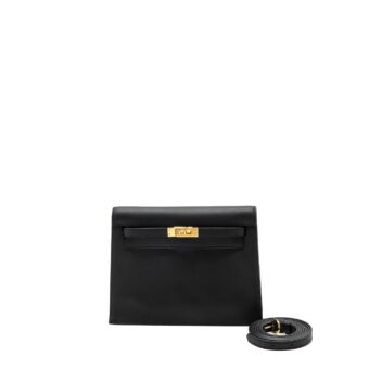 HERMES Kelly danse swift black GHW Stamp B