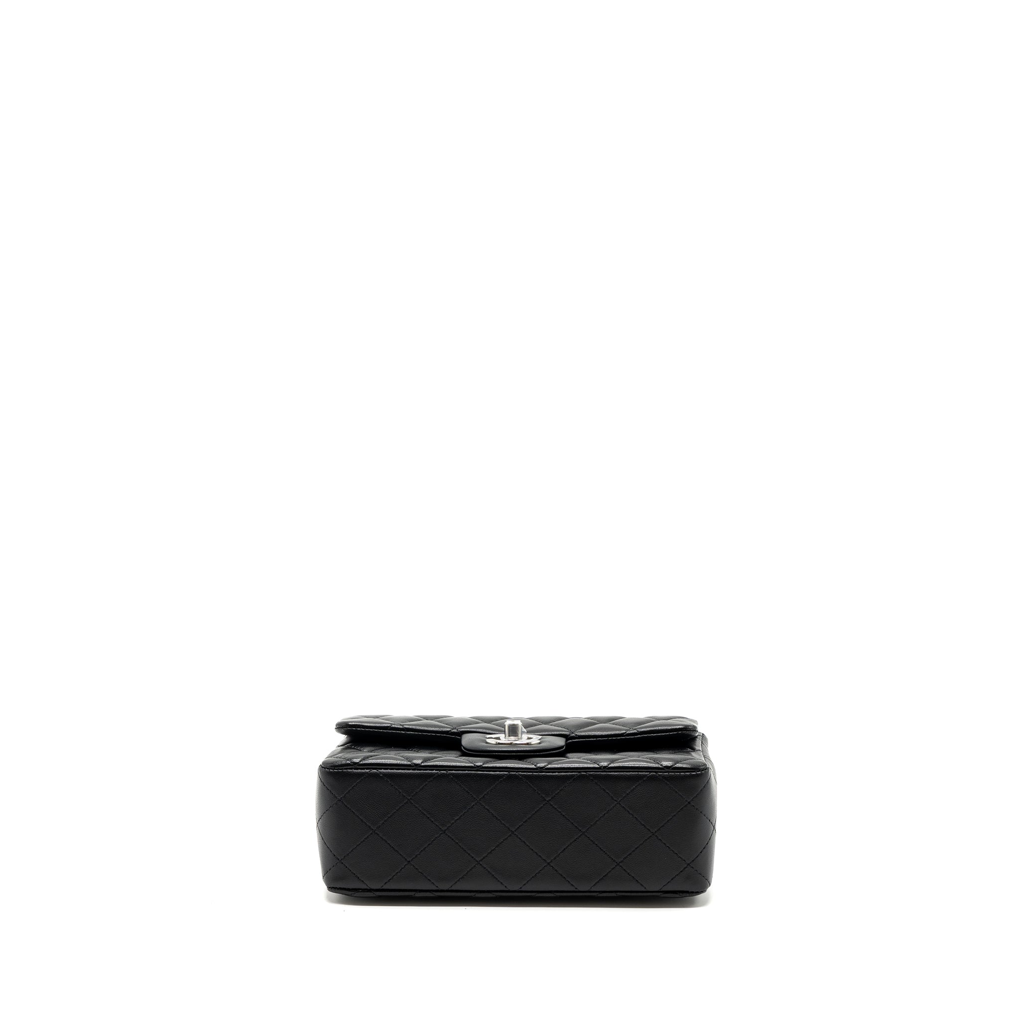 Chanel classic mini rectangular flap bag lambskin black SHW (microchip) - Image 5