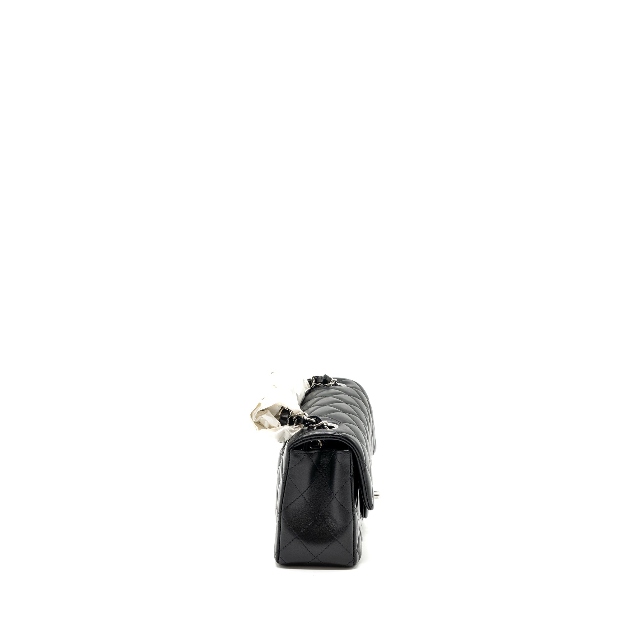 Chanel classic mini rectangular flap bag lambskin black SHW (microchip) - Image 3