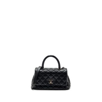 Chanel Small Coco Handle Caviar Black Ruthenium Hardware