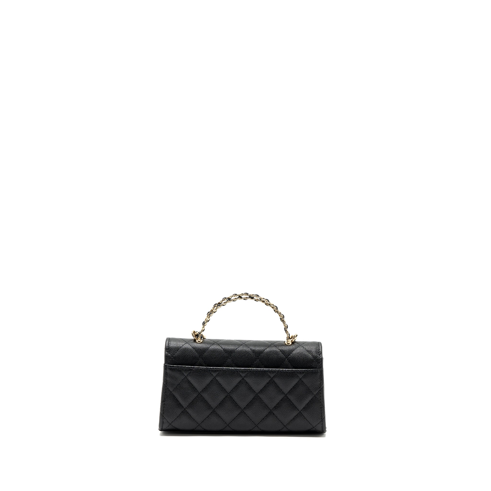Chanel 23P Top Handle Mini Flap Bag Caviar Black LGHW (Microchip) - Image 2