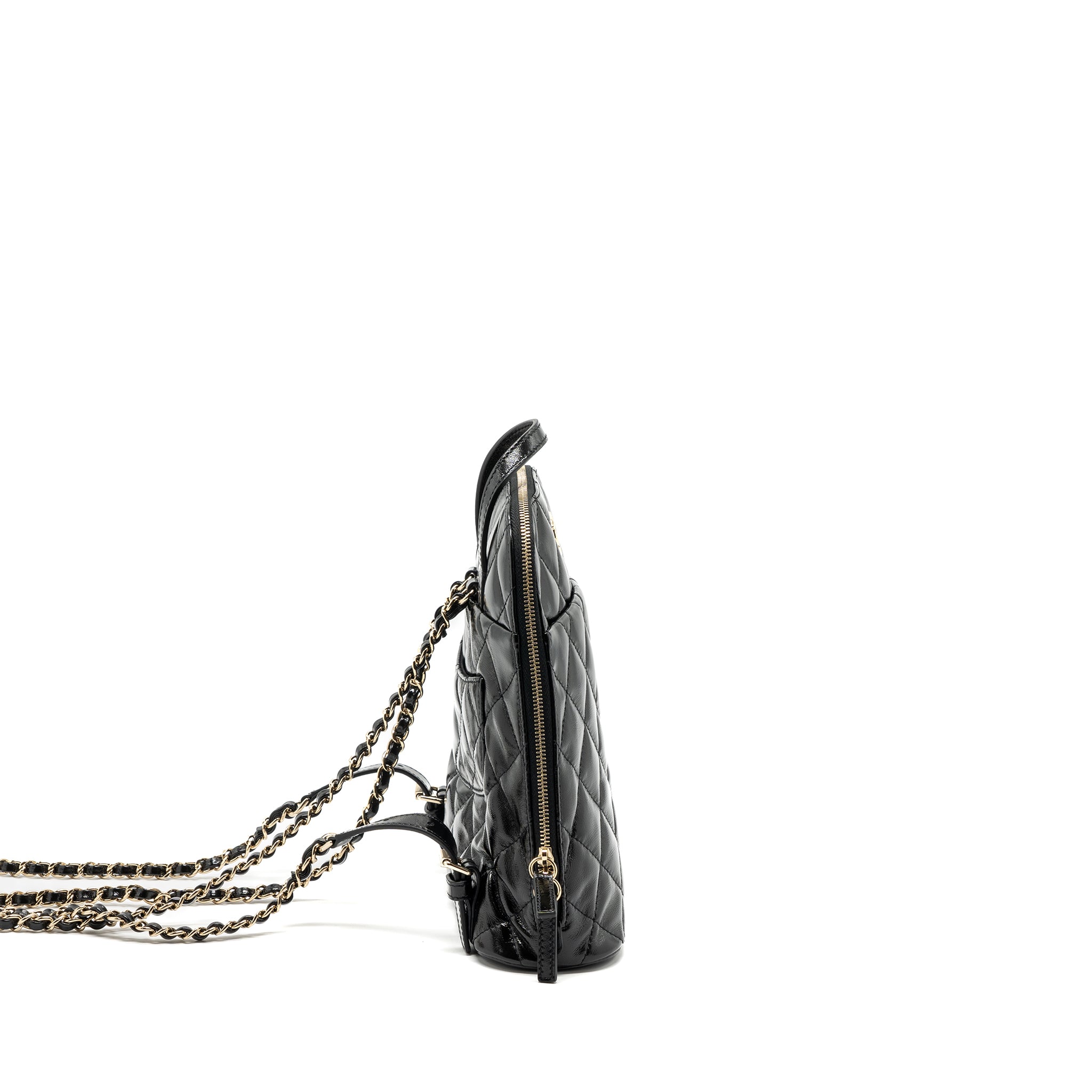 Chanel 22A Backpack Patent Black LGHW (Microchip) - Image 3