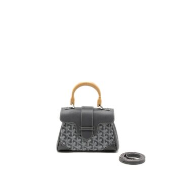 Goyard Mini Saigon Bag Goyardine Cavas/Calfskin Grey SHW