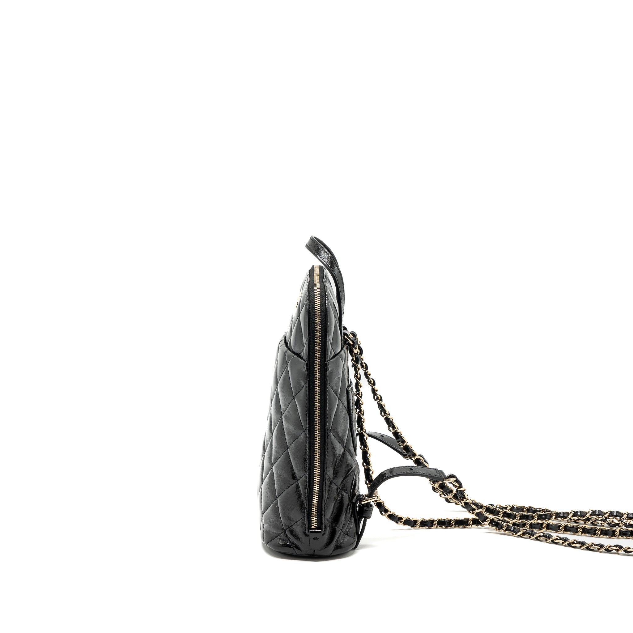 Chanel 22A Backpack Patent Black LGHW (Microchip) - Image 4
