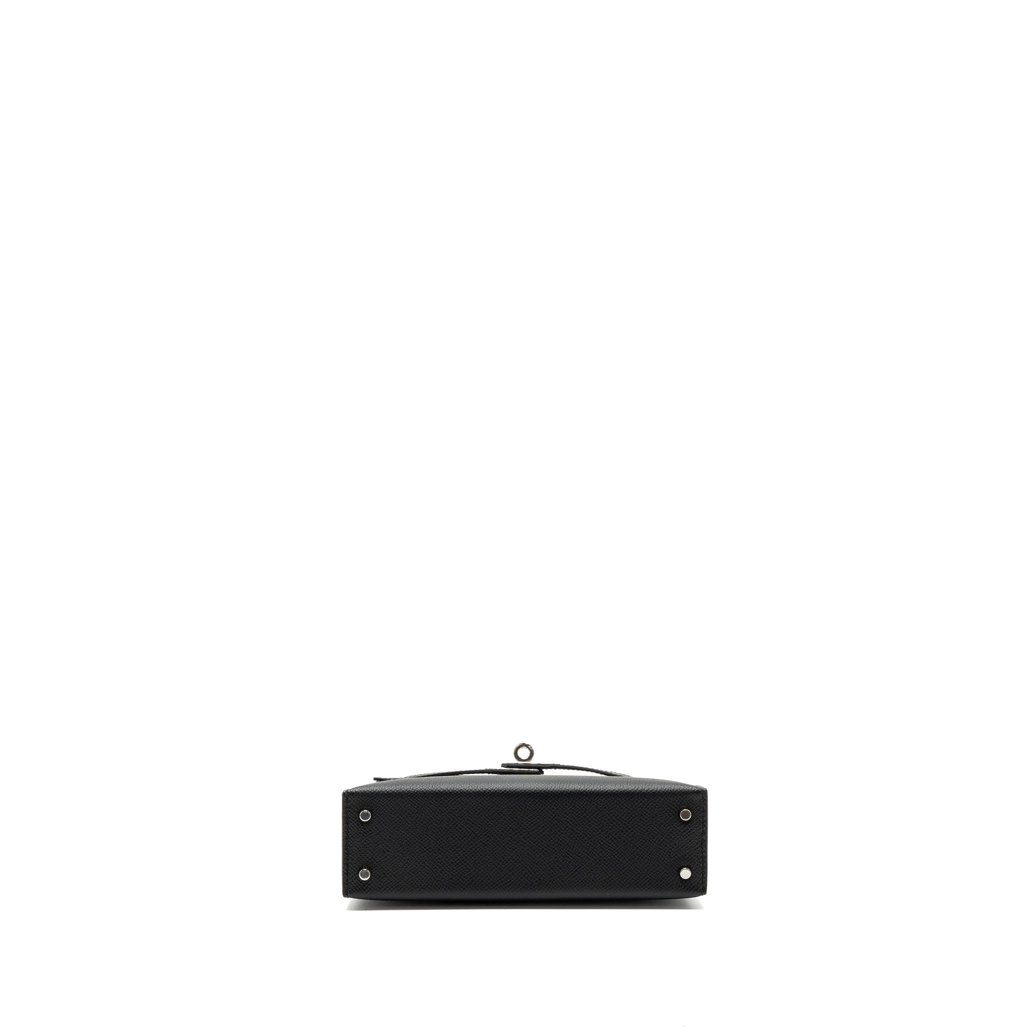 Hermes mini kelly II epsom black SHW stamp B - Image 6