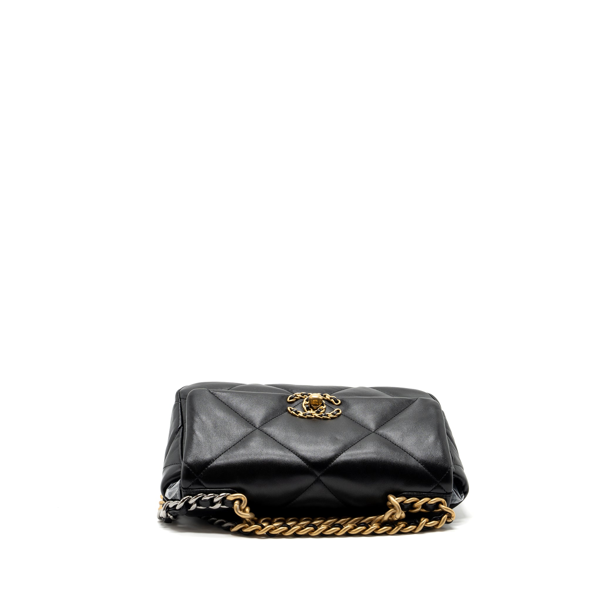 Chanel small 19 bag lambskin black multicolour hardware (microchip) - Image 5