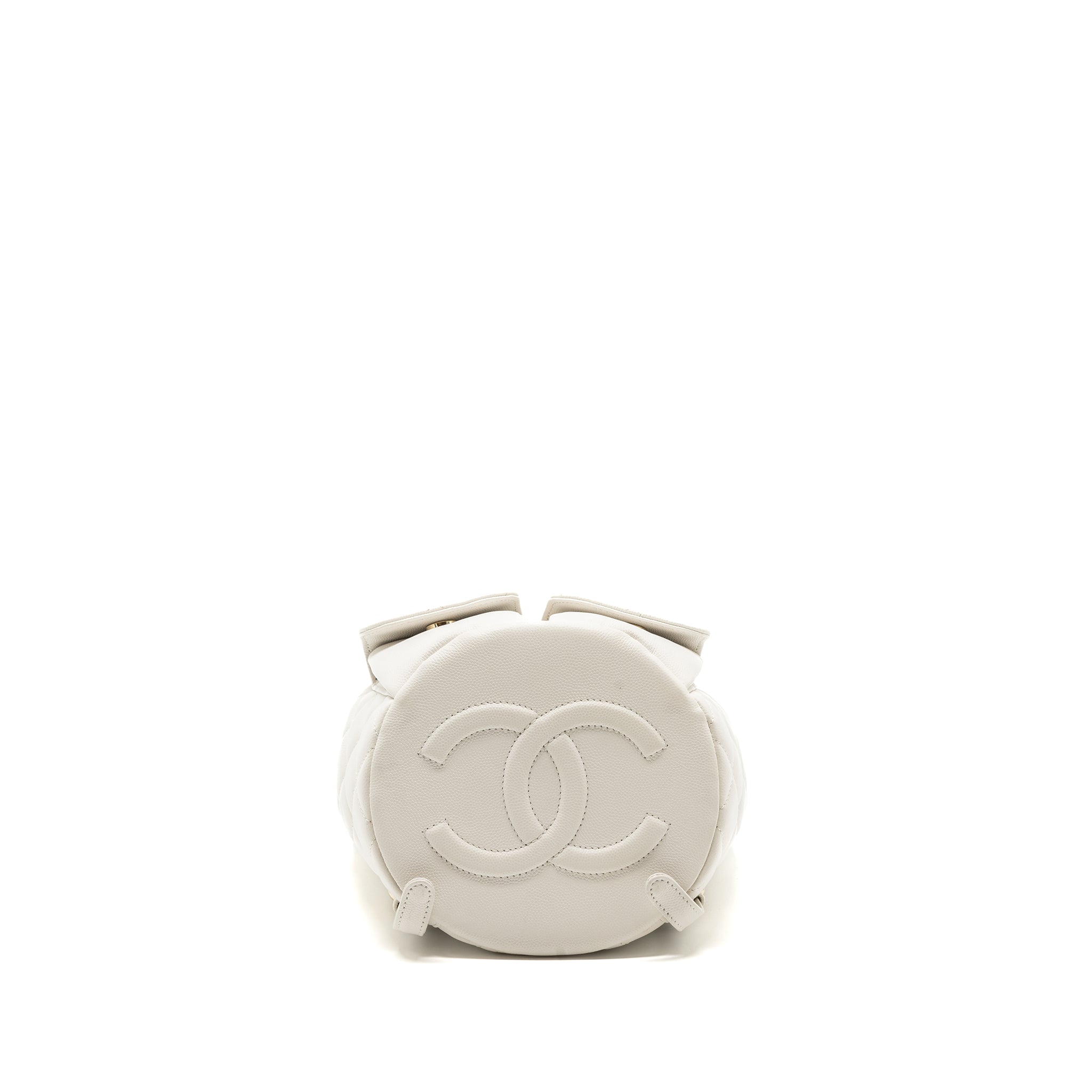 Chanel 22s mini backpack Grained calfskin white LGHW(Microchip) - Image 5