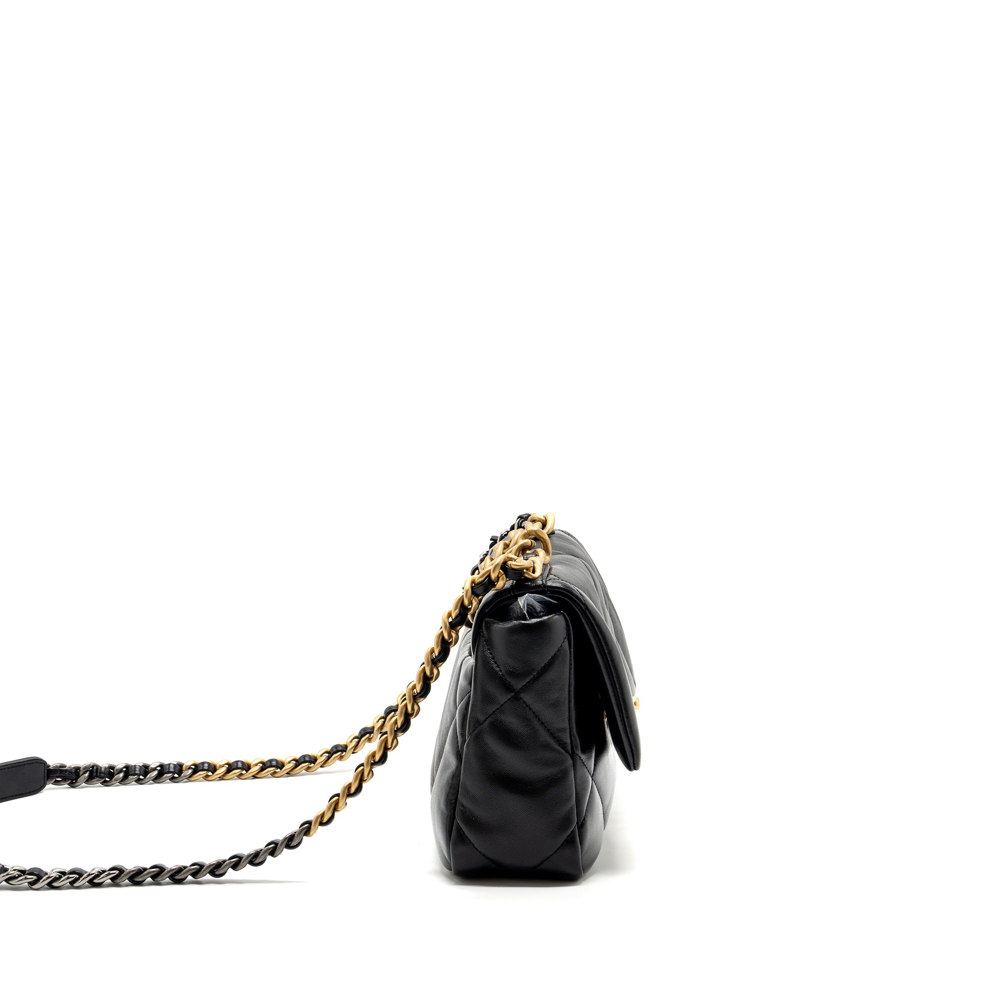Chanel small 19 bag lambskin black multicolour hardware (microchip) - Image 3