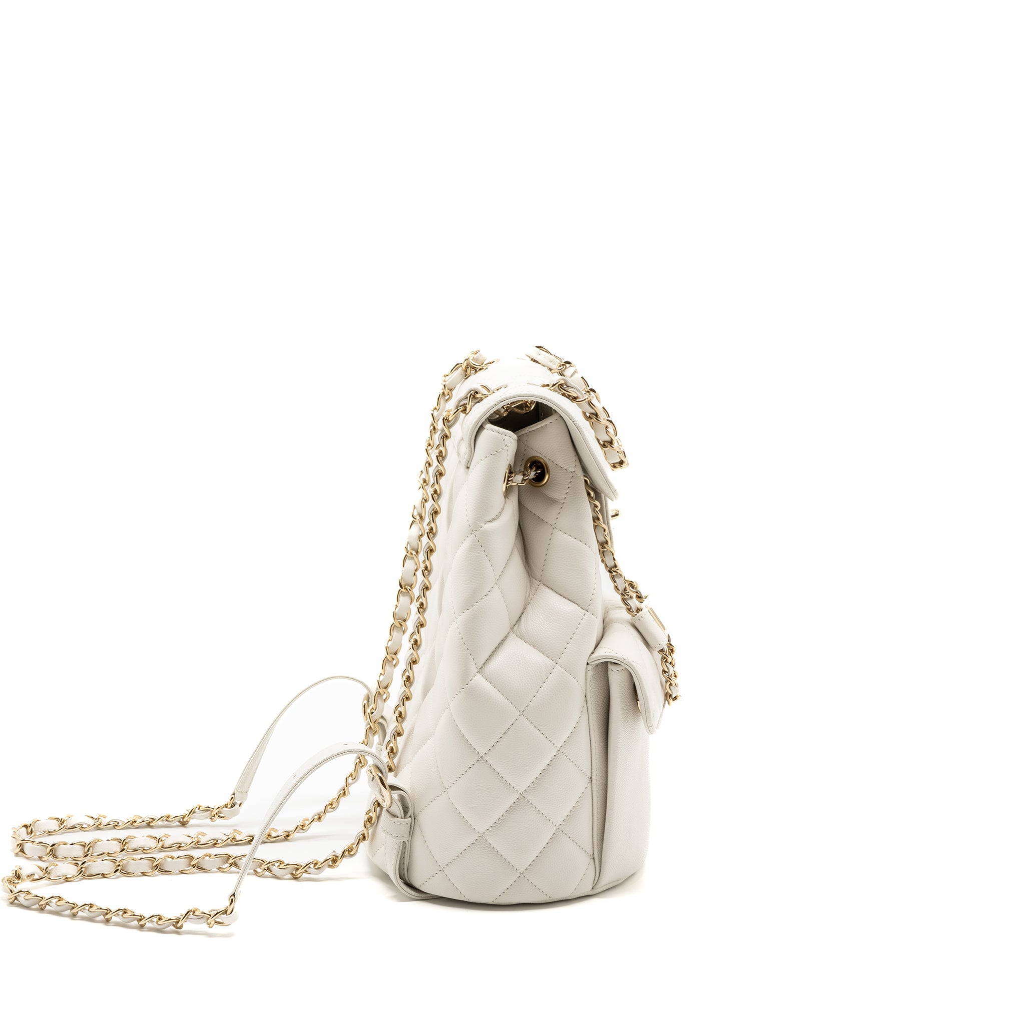 Chanel 22s mini backpack Grained calfskin white LGHW(Microchip) - Image 3