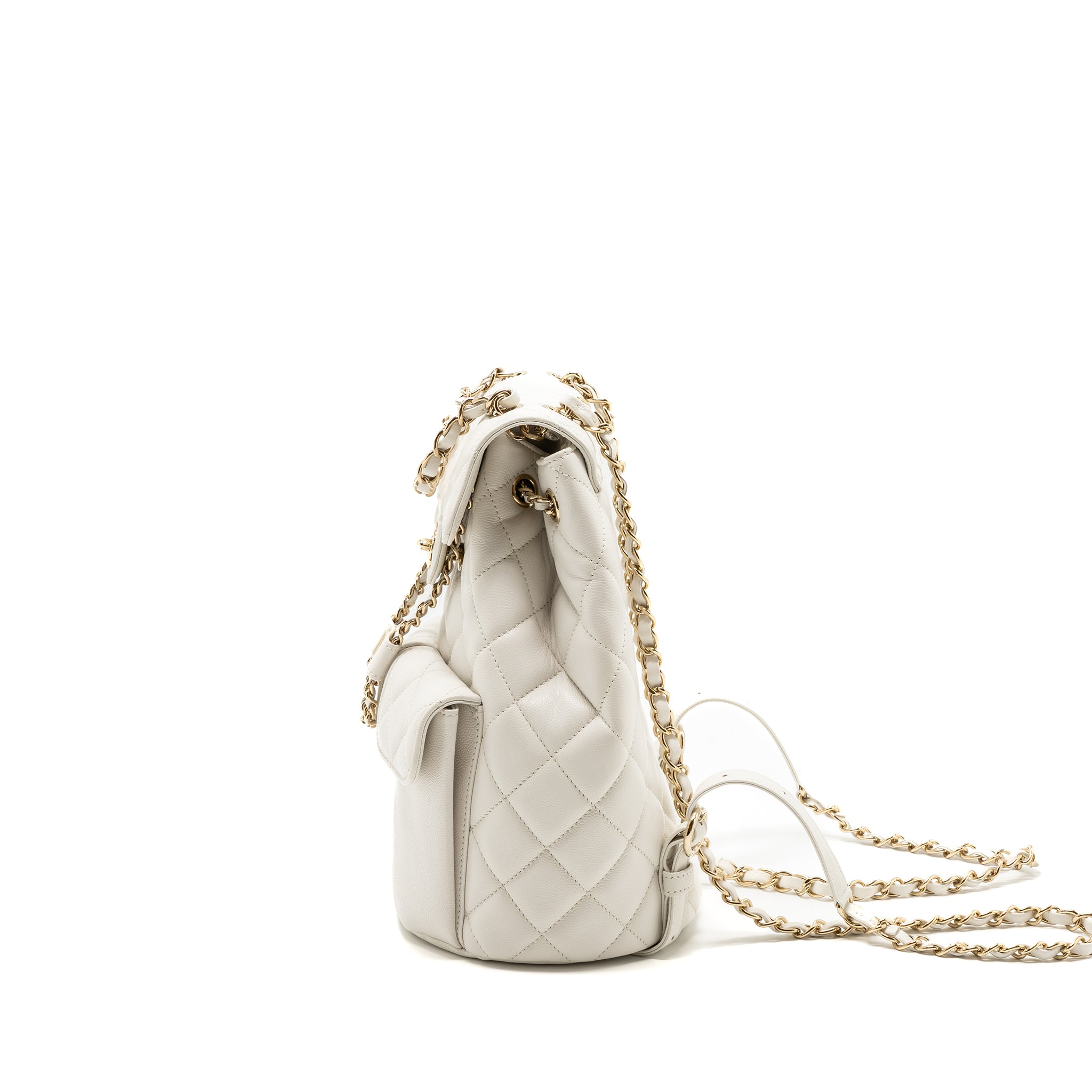 Chanel 22s mini backpack Grained calfskin white LGHW(Microchip) - Image 4