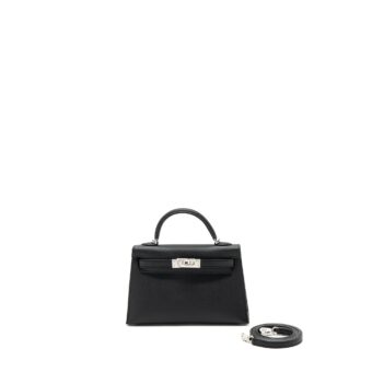 Hermes mini kelly II epsom black SHW stamp B