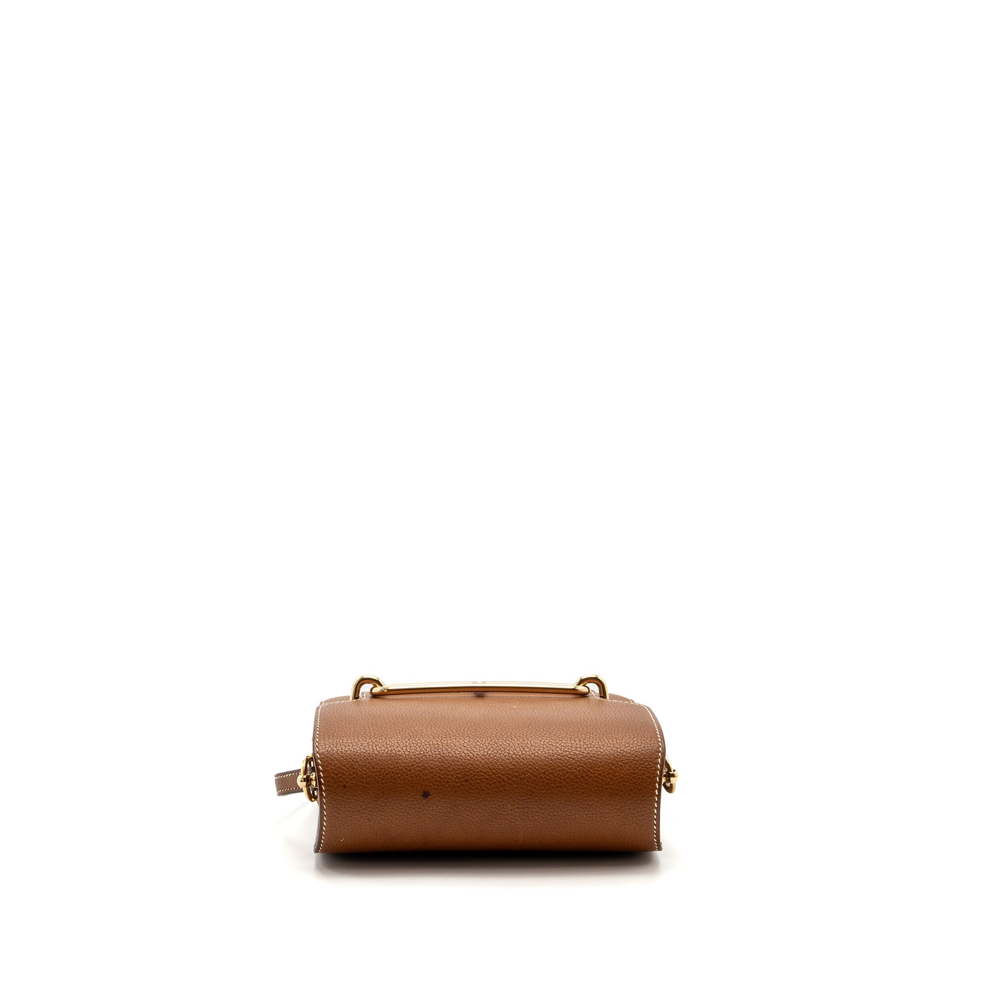 Hermes mini Roulis Barenia Faubourg 34 Fauve LGHW stamp D - Image 5
