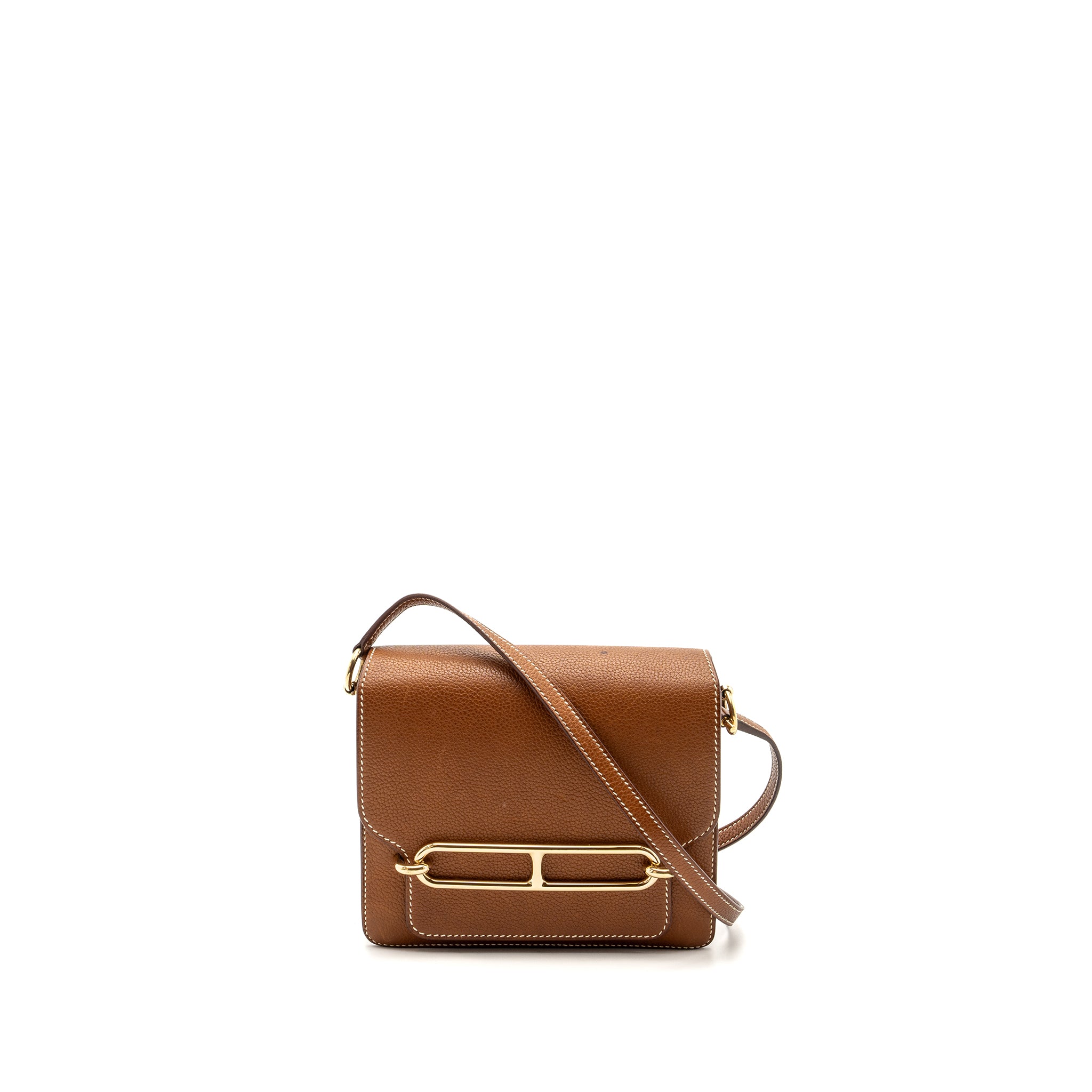 Hermes mini Roulis Barenia Faubourg 34 Fauve LGHW stamp D