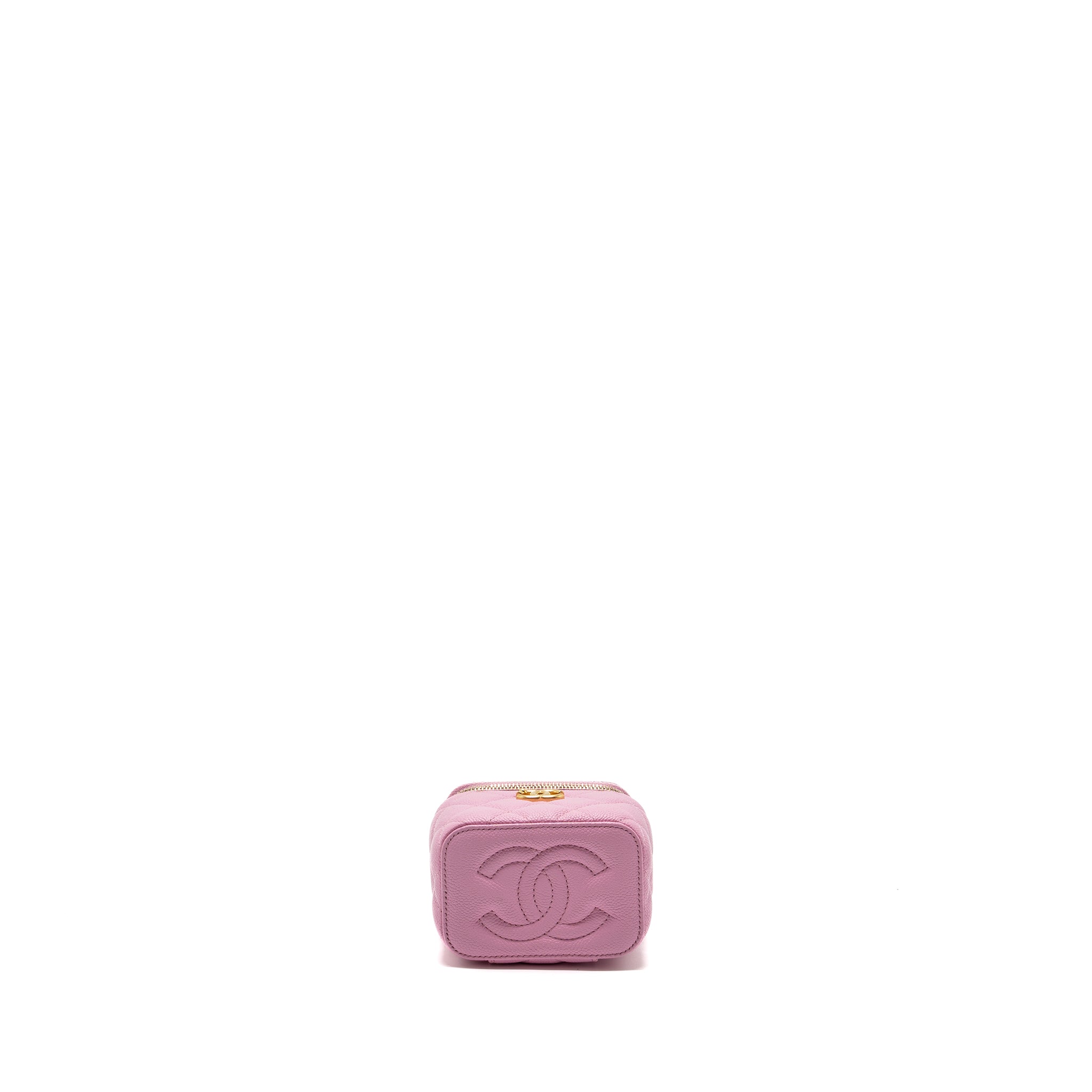 Chanel mini vanity with chain caviar light pink GHW (Microchip) - Image 5