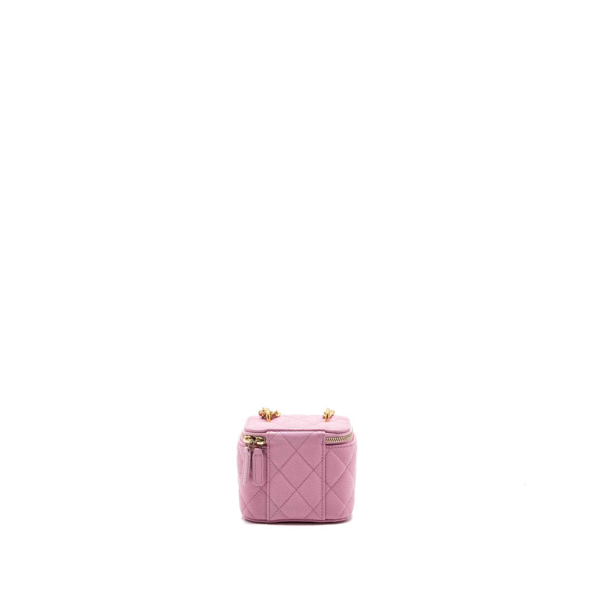 Chanel mini vanity with chain caviar light pink GHW (Microchip) - Image 2